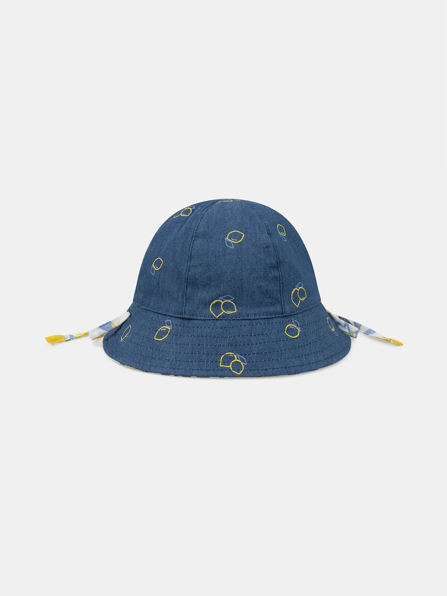 Chapeau réversible imprimé citrons ou en denim Bébé Fille - Image 2
