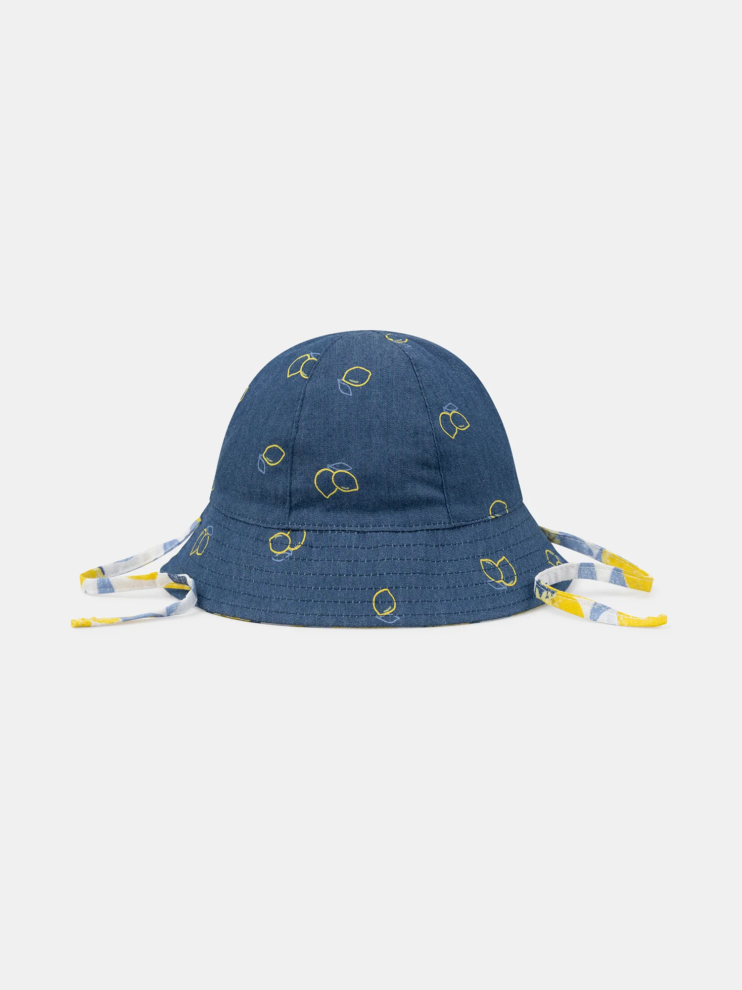 Chapeau réversible imprimé citrons ou en denim Bébé Fille - Image 6