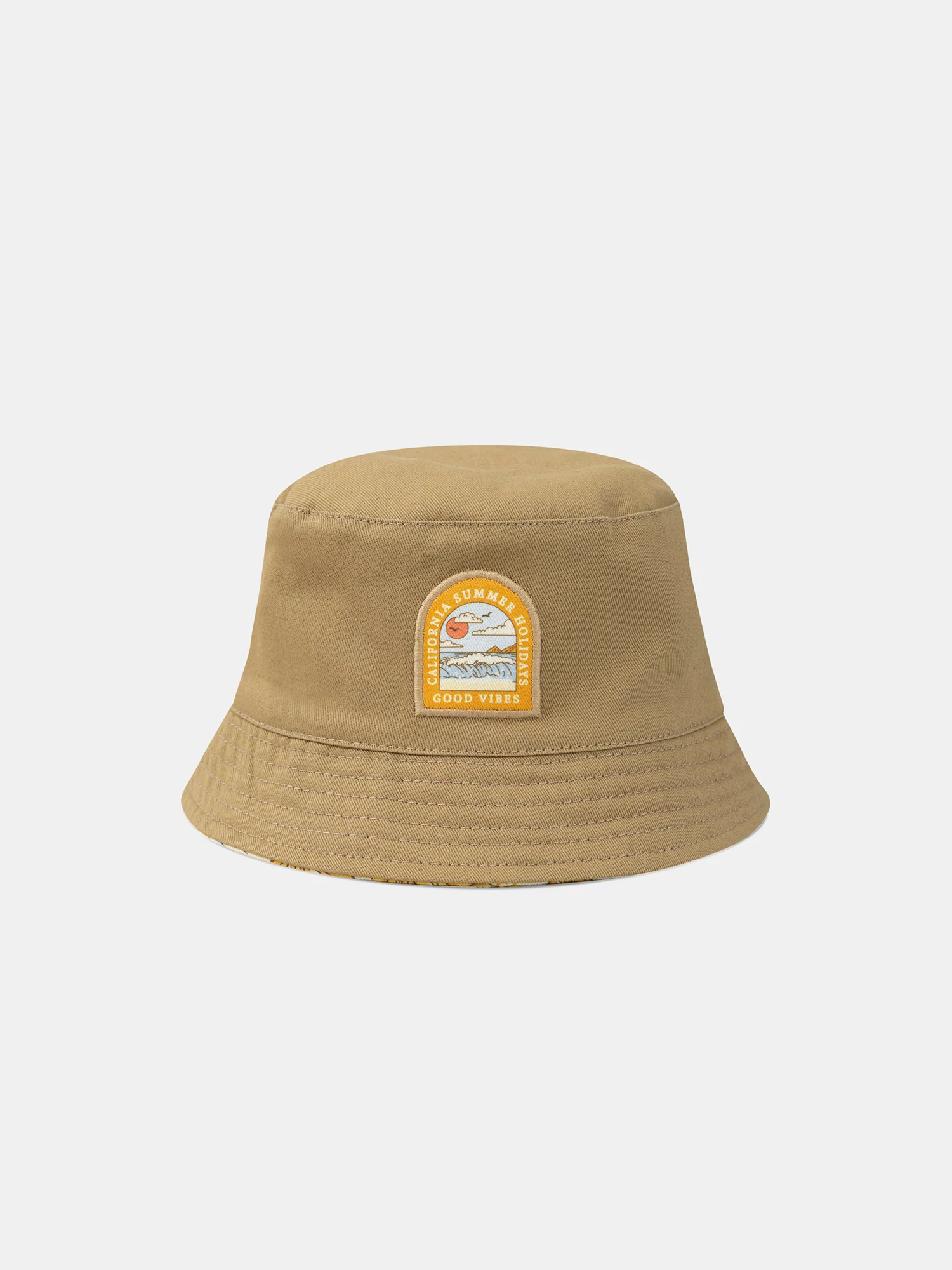 Chapeau reversible jaune et marron - Image 4