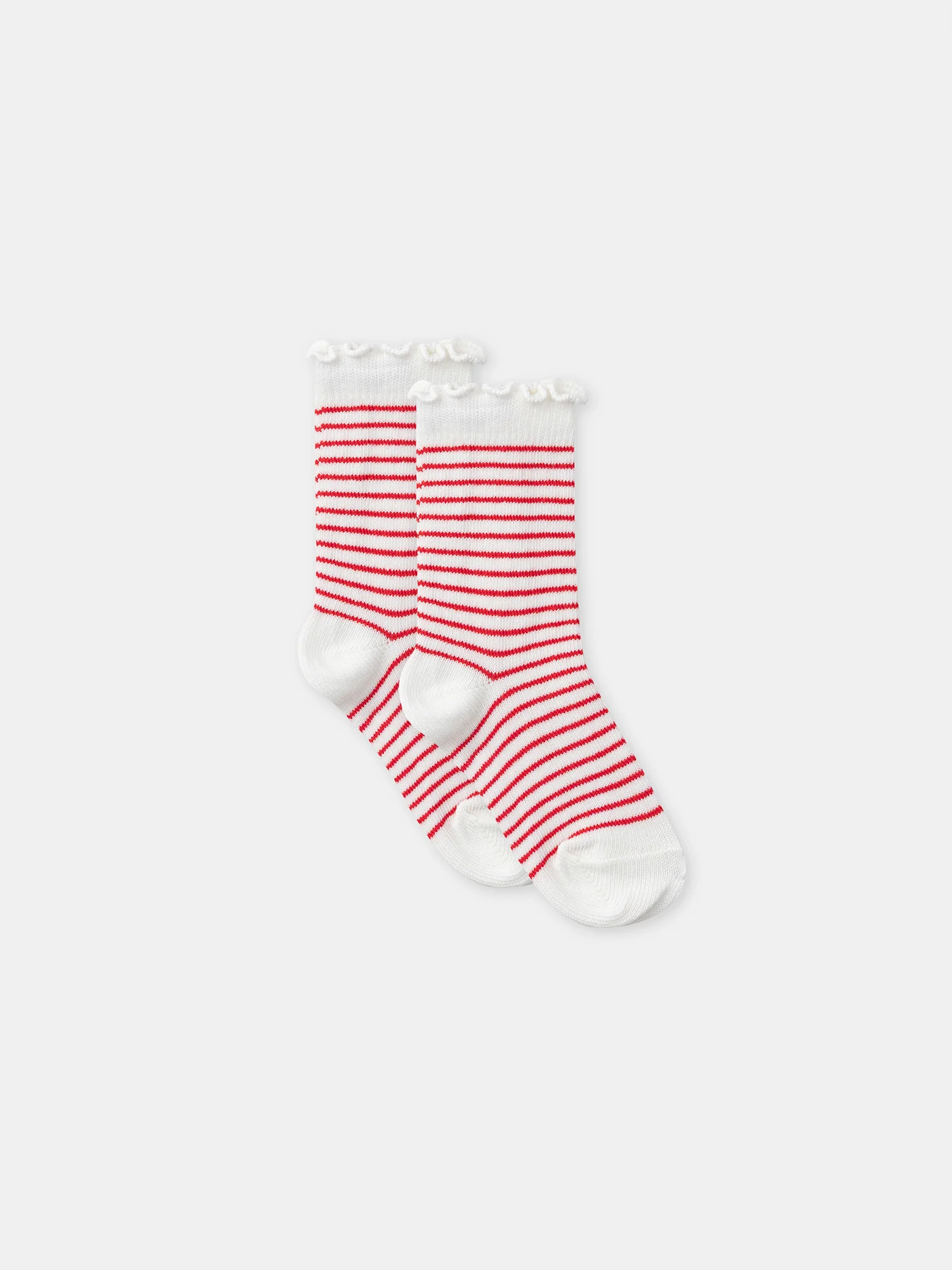 Lot de 2 paires de chaussettes à rayures rouges ou fraises Bébé Fille - Image 5