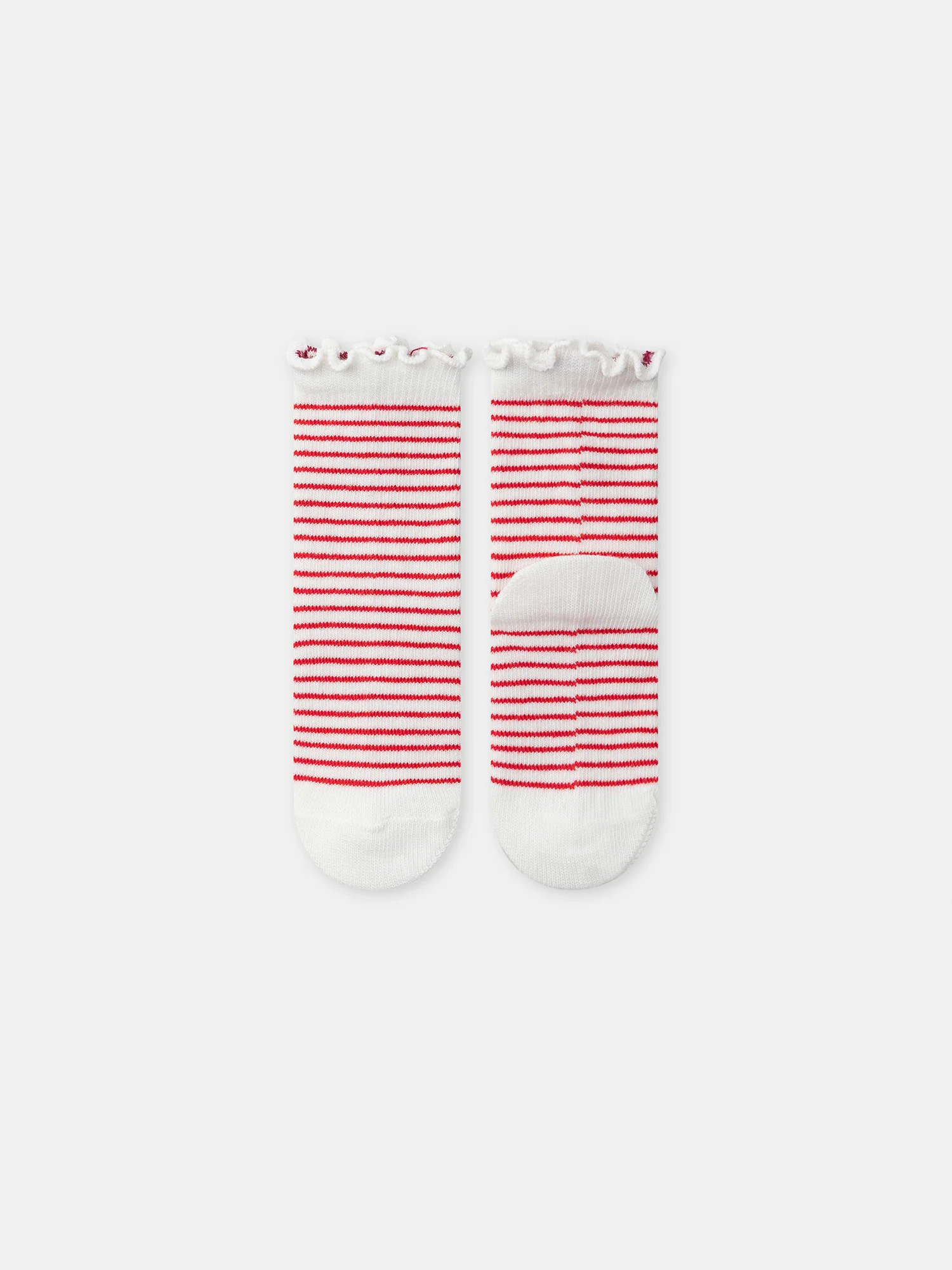 Lot de 2 paires de chaussettes à rayures rouges ou fraises Bébé Fille - Image 7