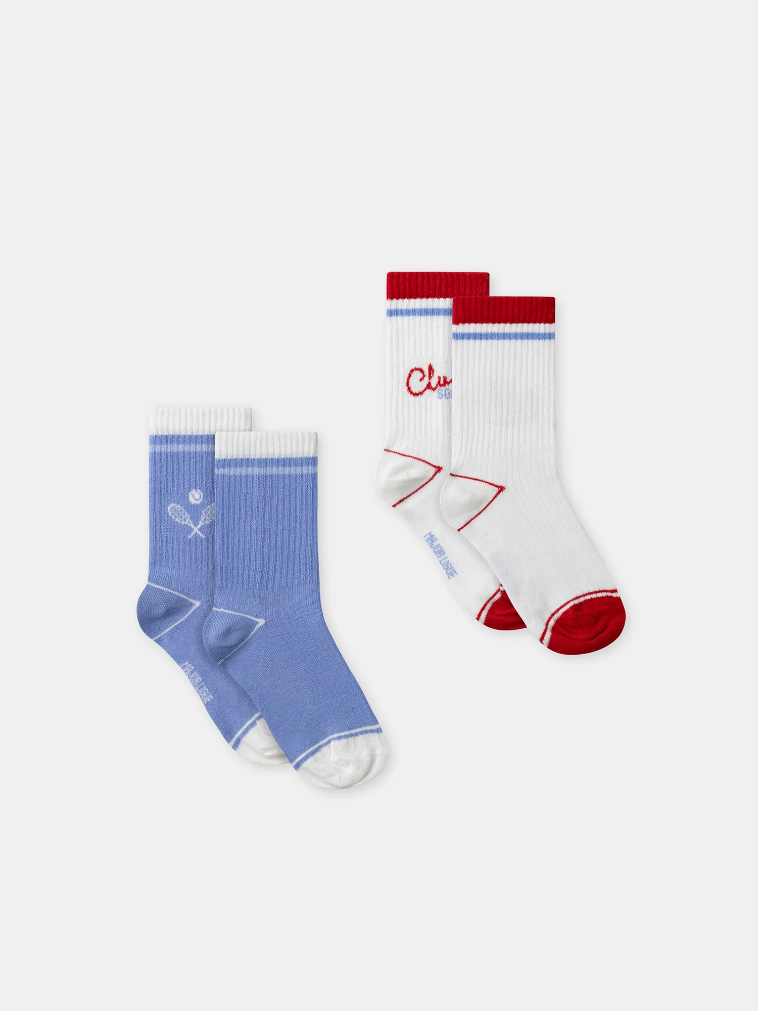 Lot de 2 paires chaussettes bleu ou écru Garçon