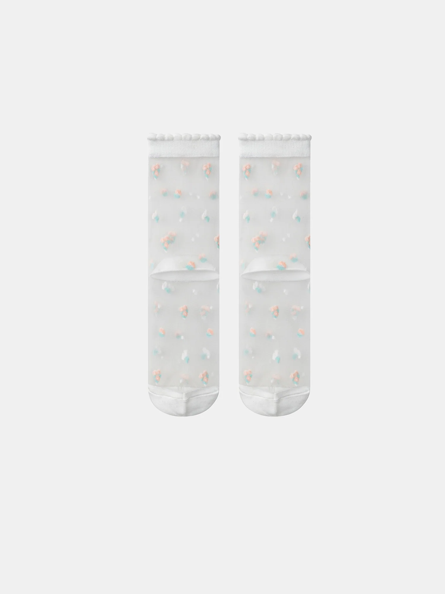 Chausettes transparentes à fleurs - Image 2