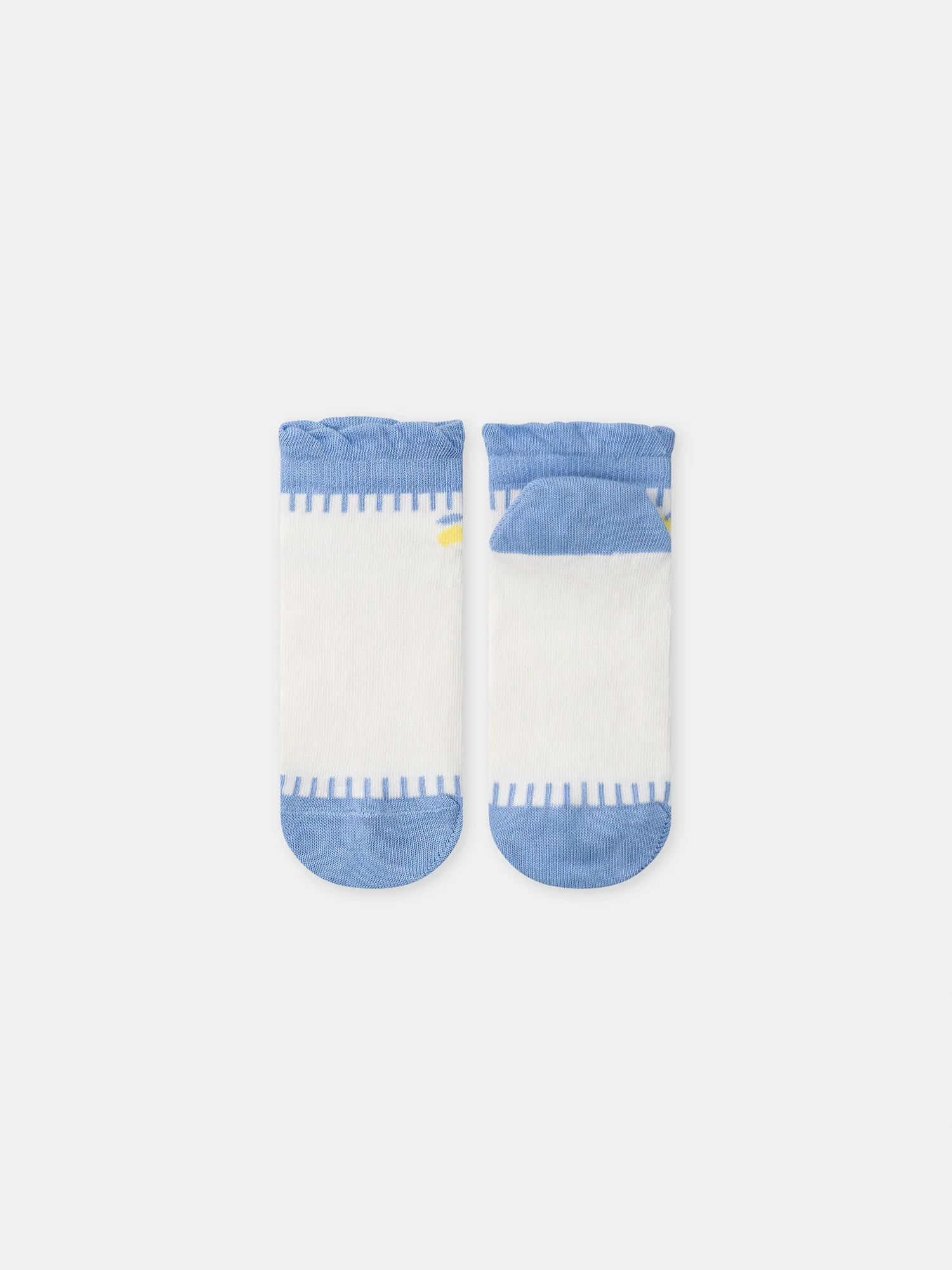 Chaussettes basses écrues et bleues Fille - Image 2