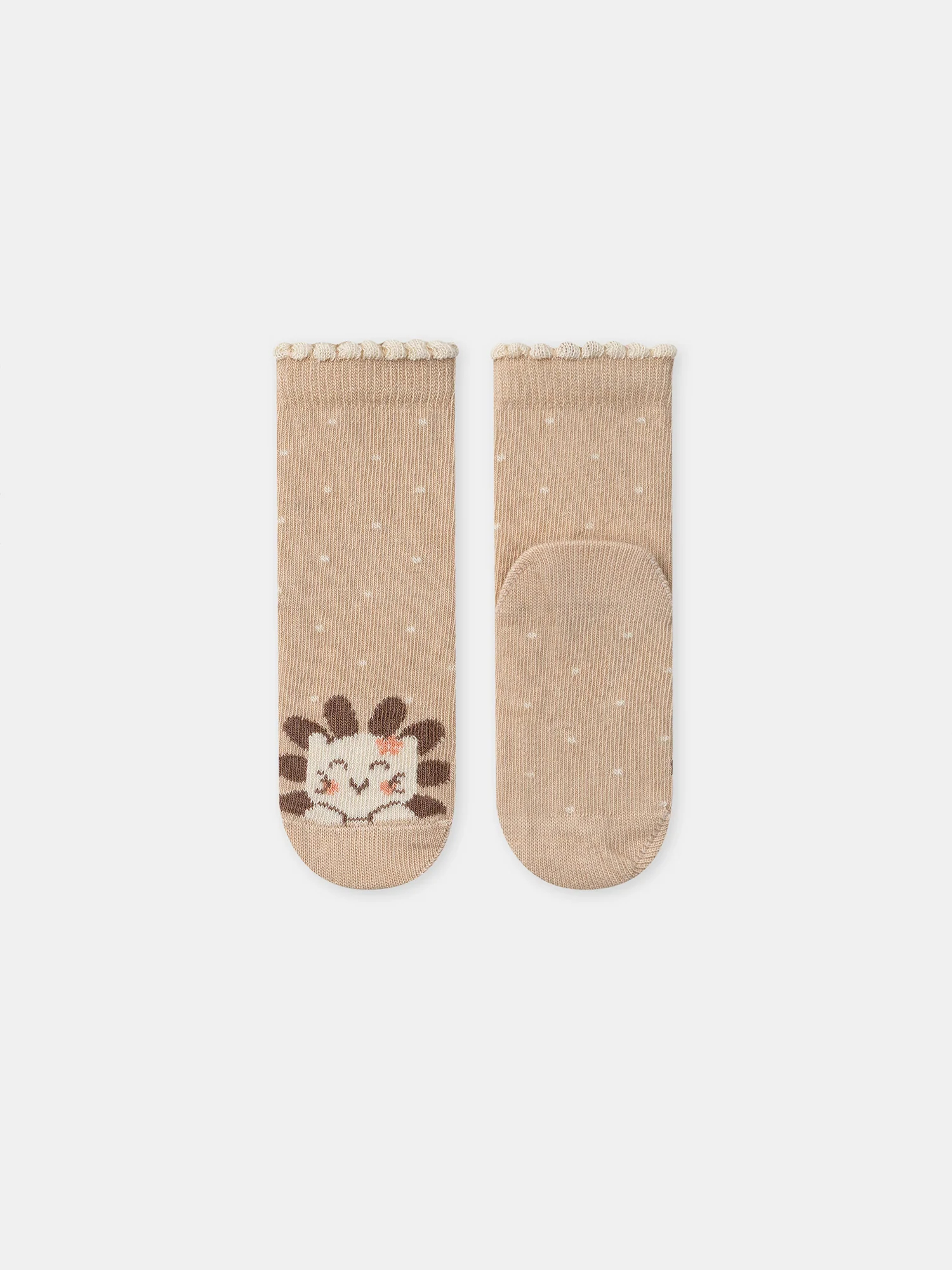 Chaussette marron lion Bébé Fille - Image 3