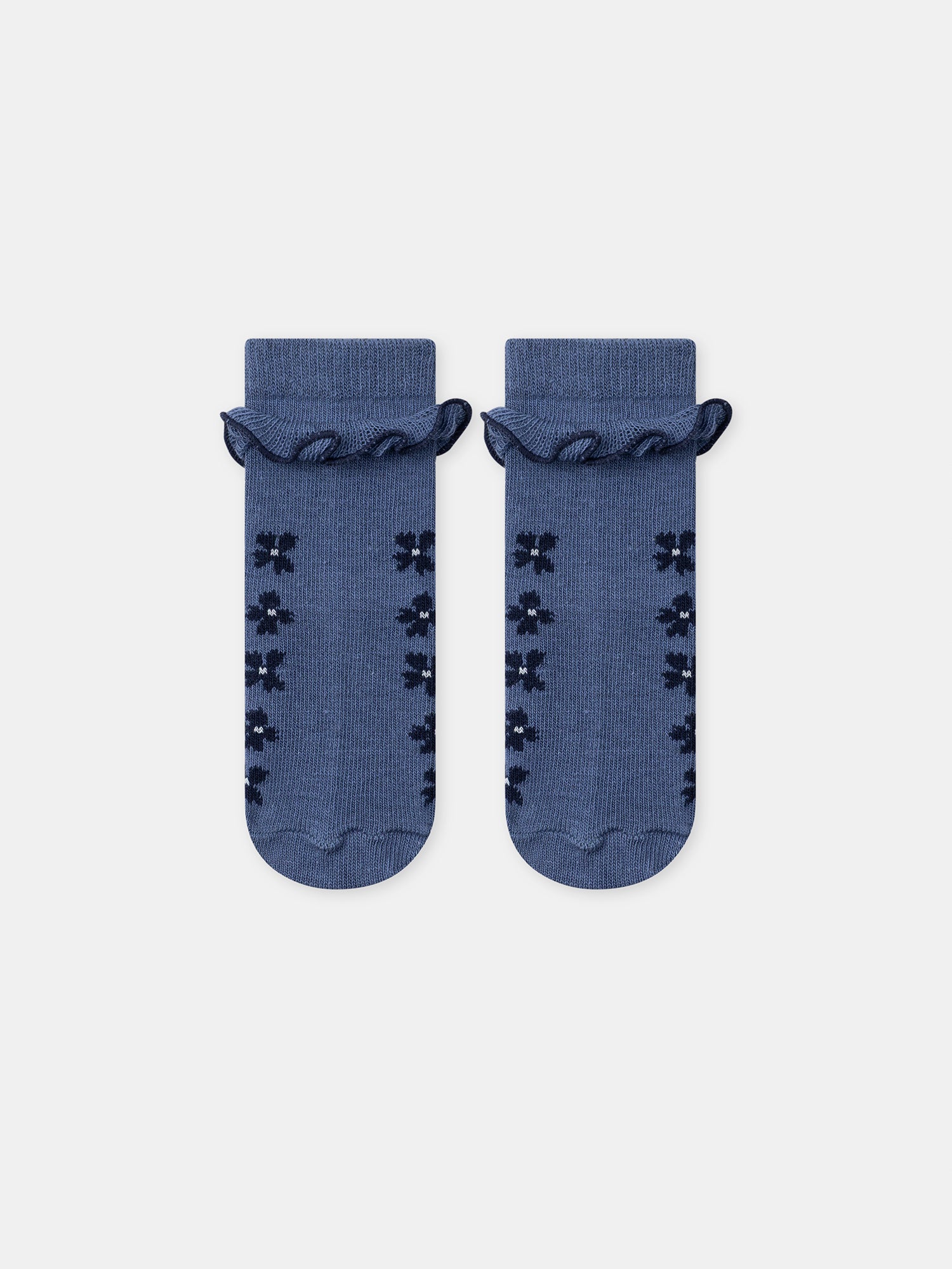 Chaussettes bleues à fleurs et volants Bébé Fille - Image 7