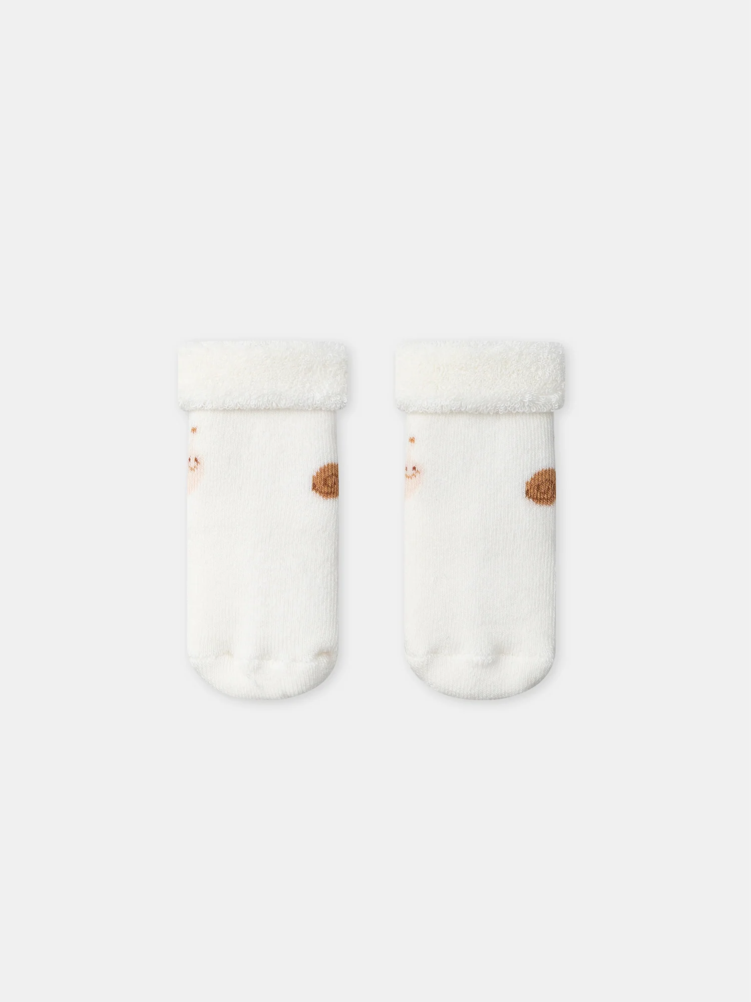 Lot de 2 paires de chaussettes écrues ou à rayures marrons Naissance Mixte - Image 6