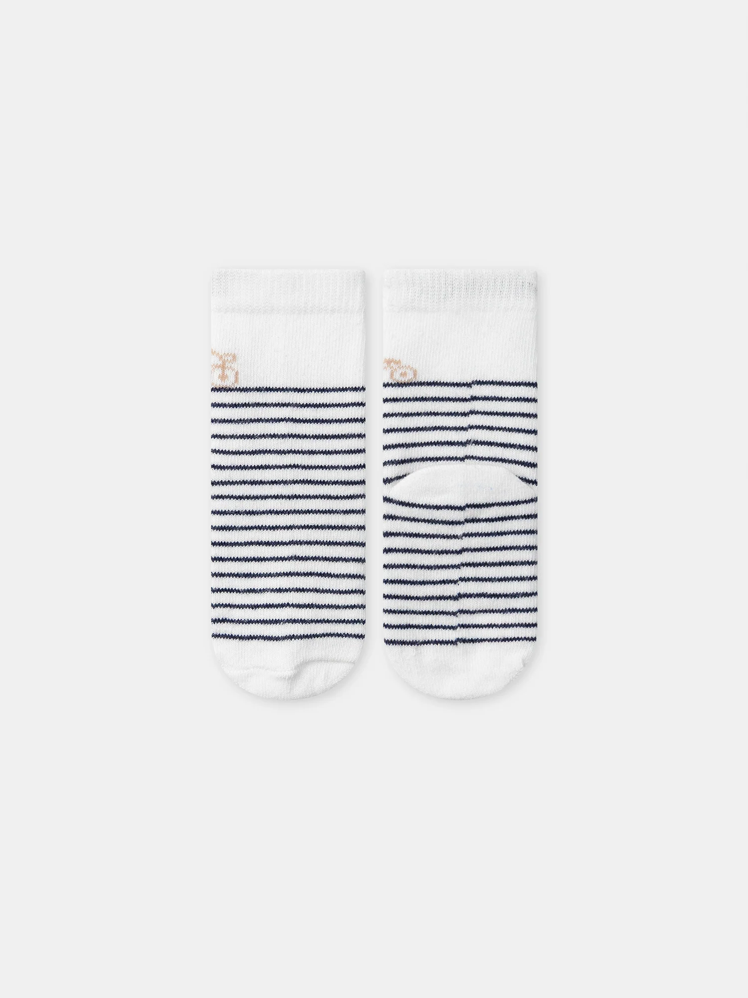 Chaussettes écrues à rayures bleues marines Bébé Garçon - Image 3