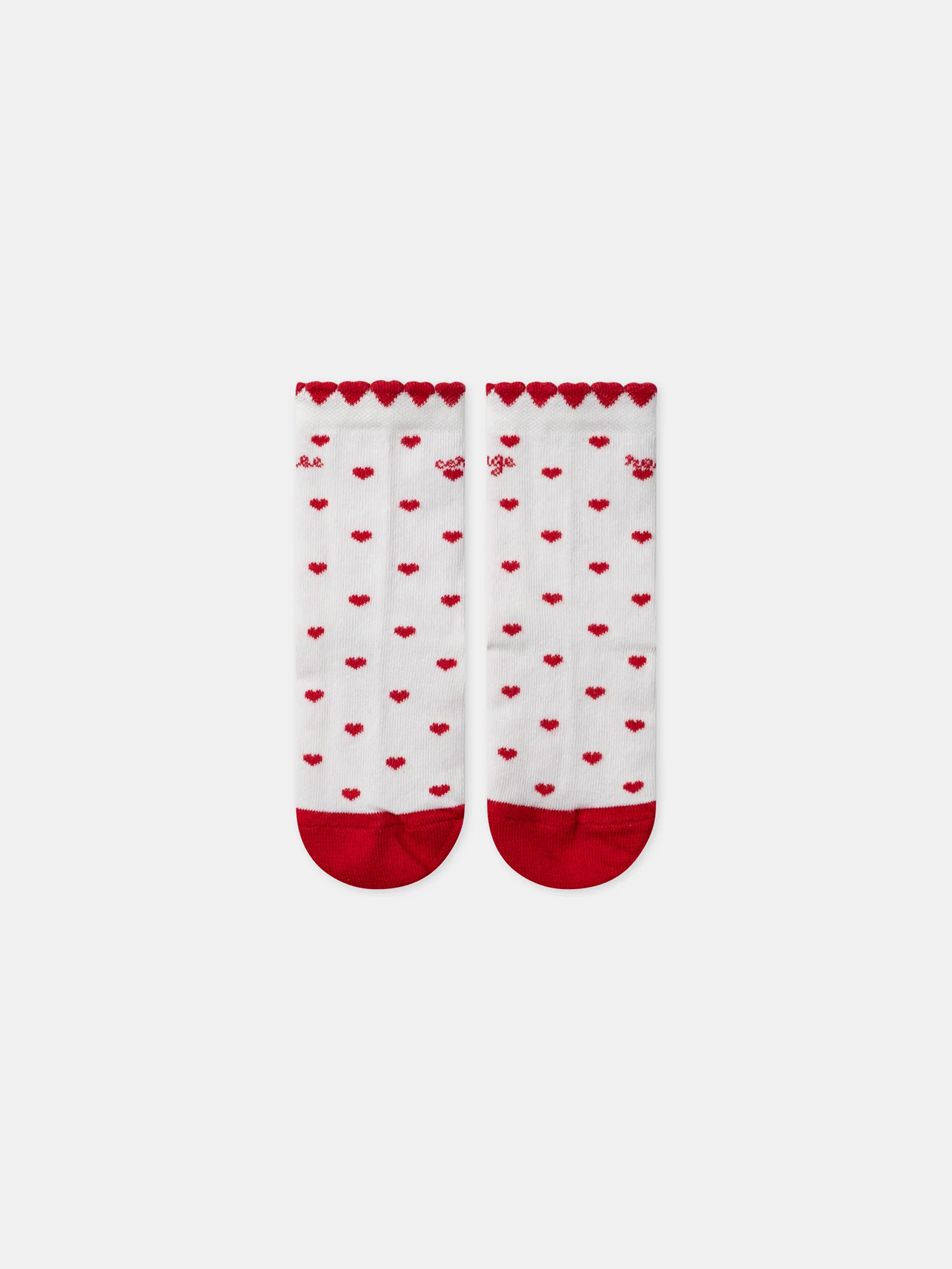 Chaussettes écrues jacquard coeur - Image 4