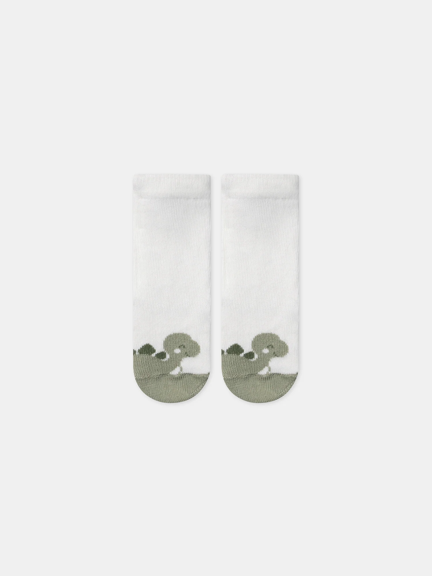 Chaussettes écrues jacquard dinosaure - Image 2