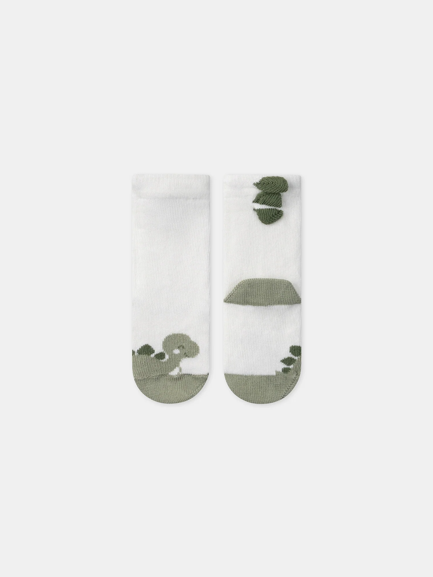 Chaussettes écrues jacquard dinosaure - Image 3
