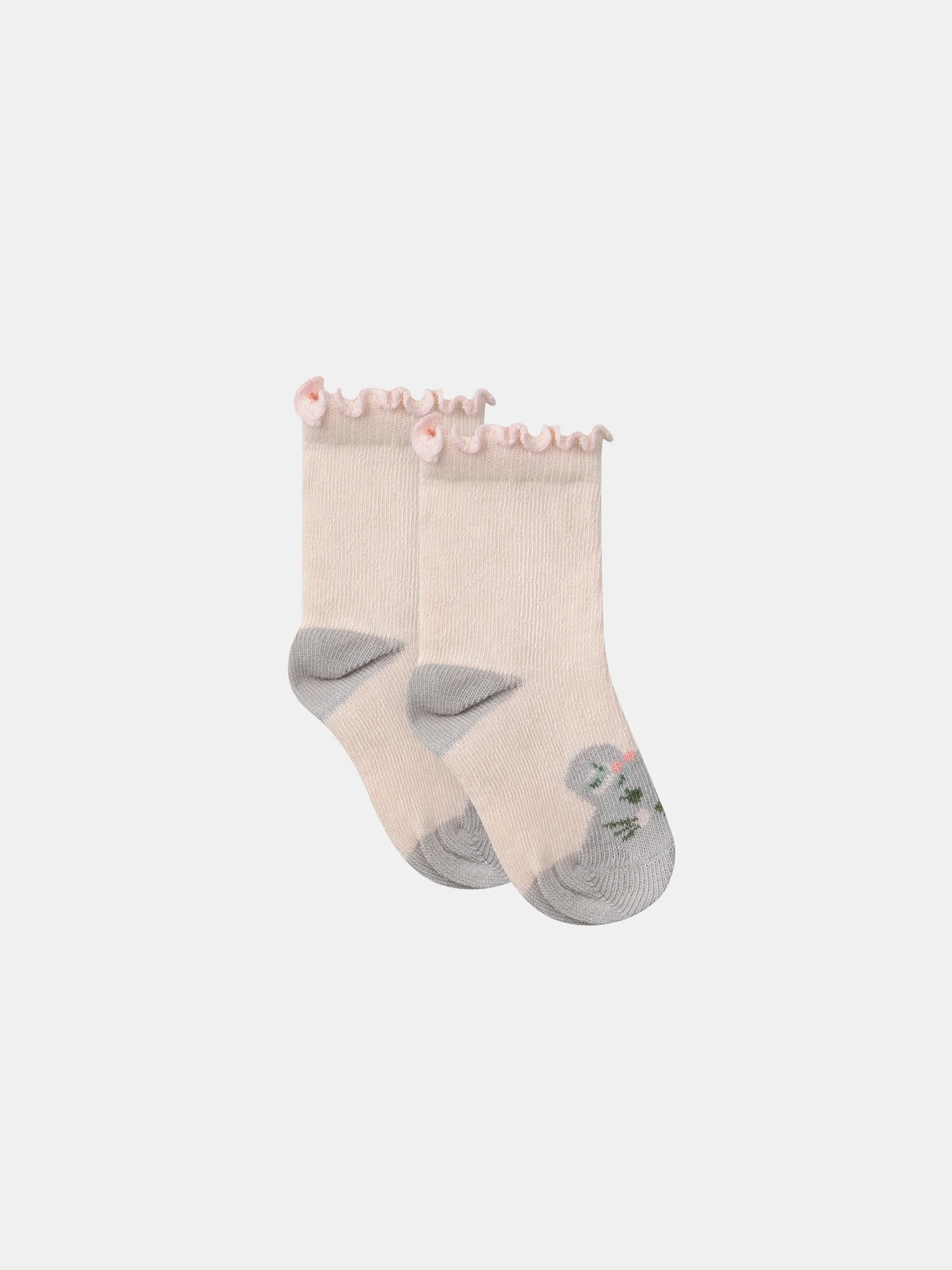 Chaussettes écrues jacquard souris