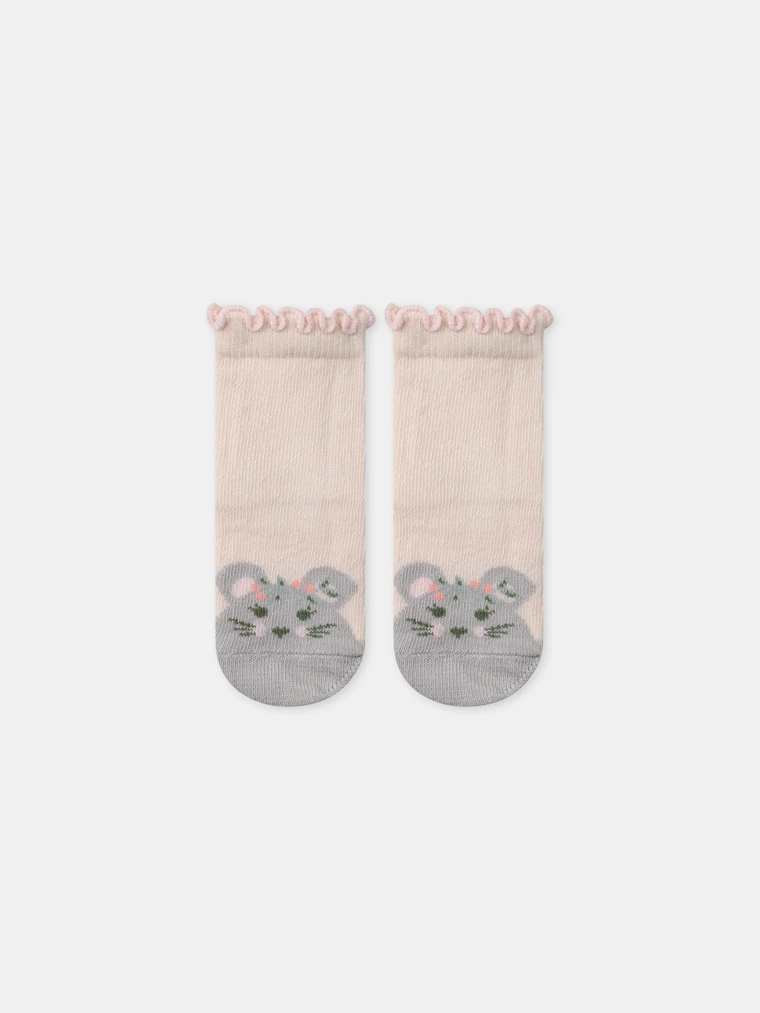 Chaussettes écrues jacquard souris - Image 2