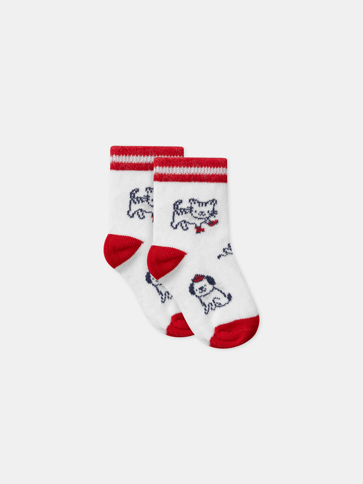 Chaussettes écrues jacquards animaux