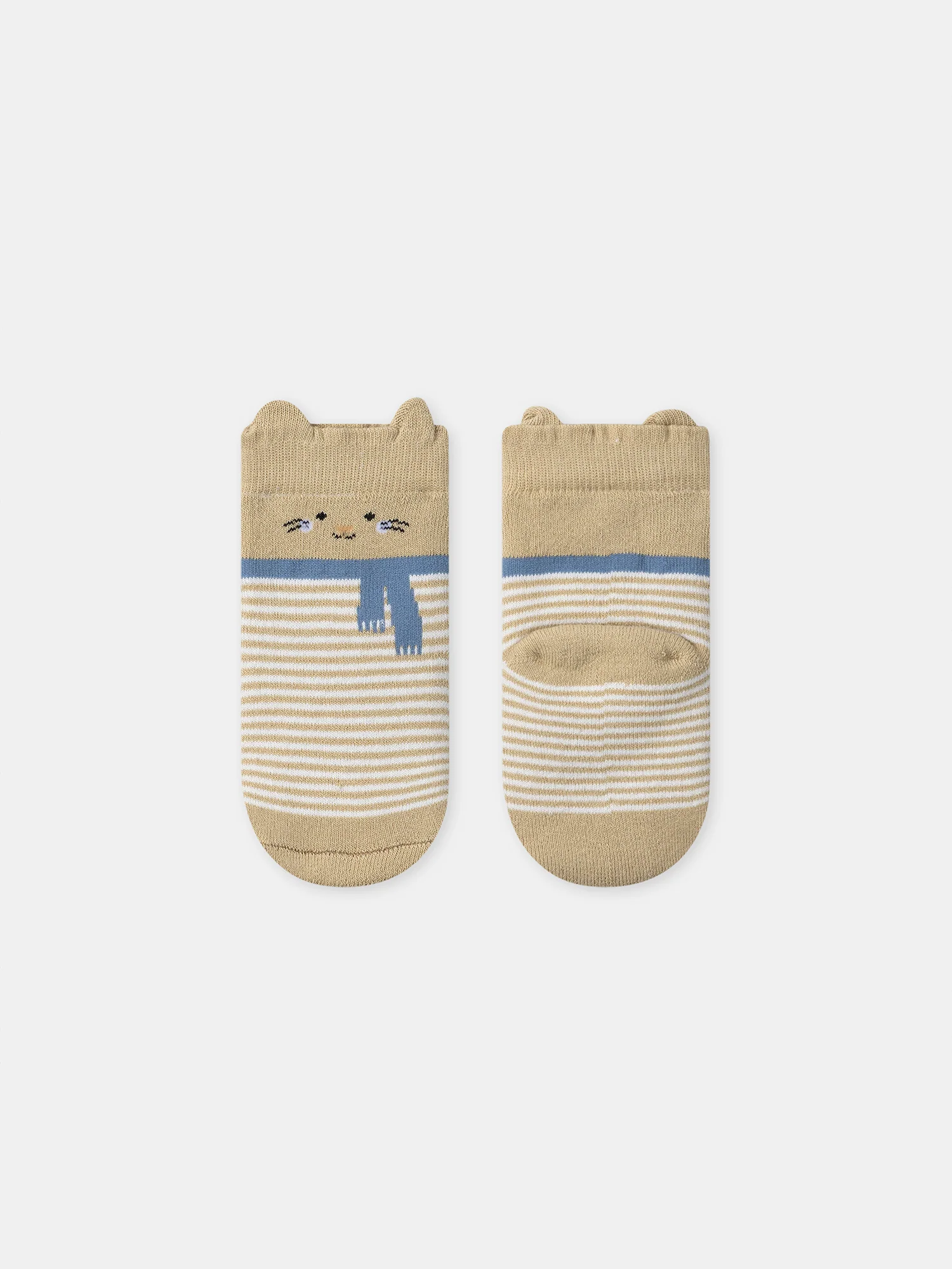 Chaussettes marrons à rayures blanches Bébé Garçon - Image 3