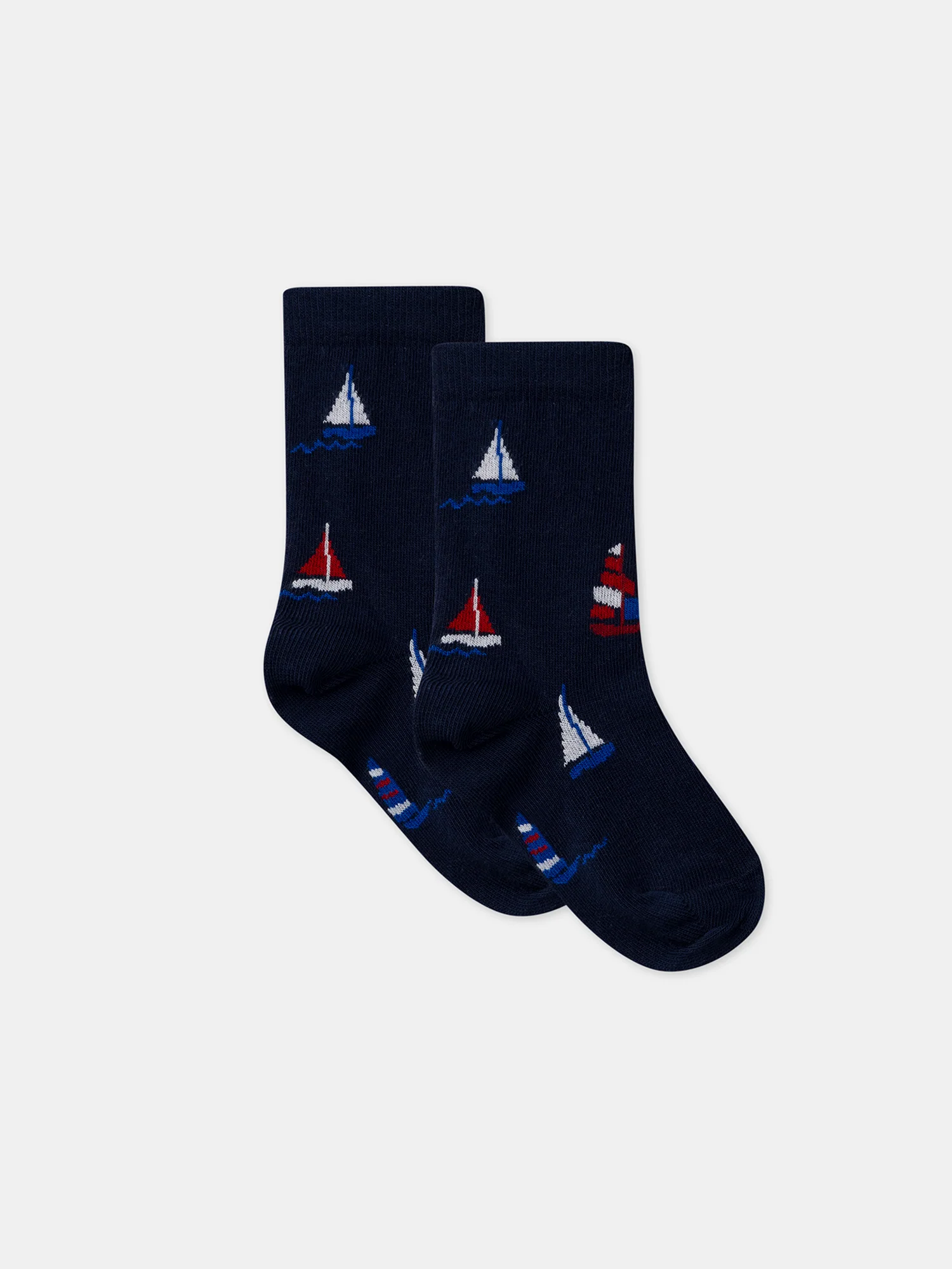 Chaussettes marines jacquard voiliers - Image 4