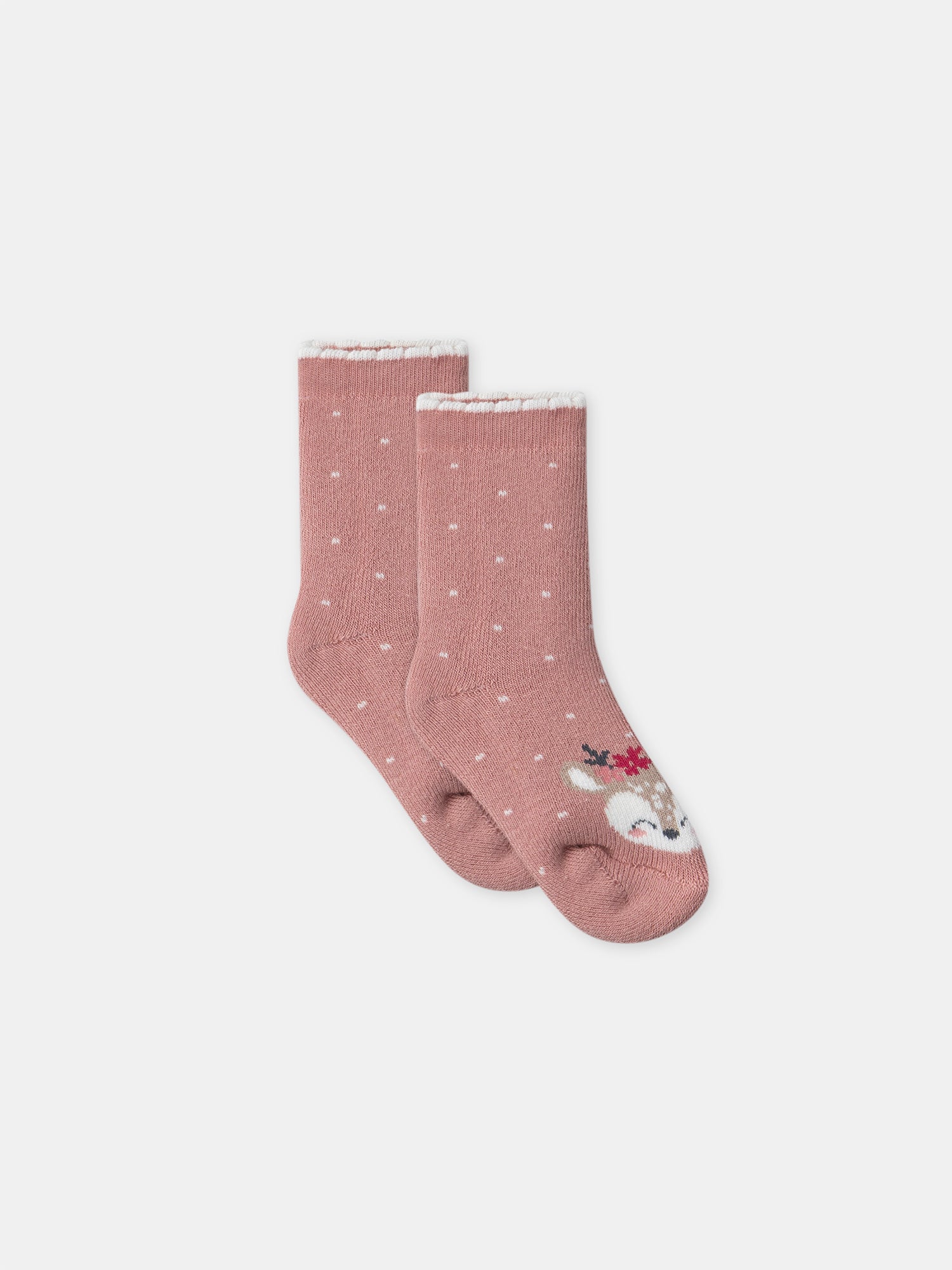 Chaussettes roses tĂȘte de biche BĂ©bĂ© Fille
