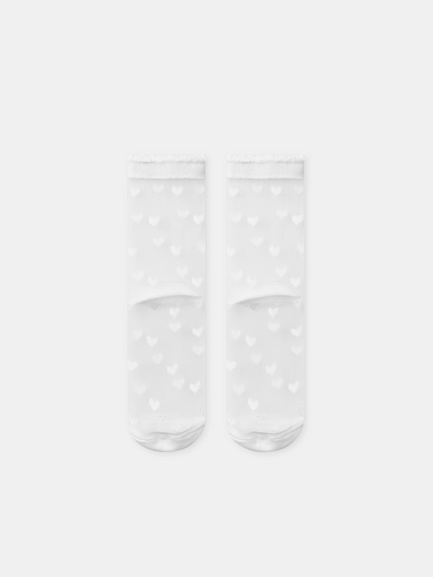 Chaussettes transparentes motif coeurs Fille - Image 2
