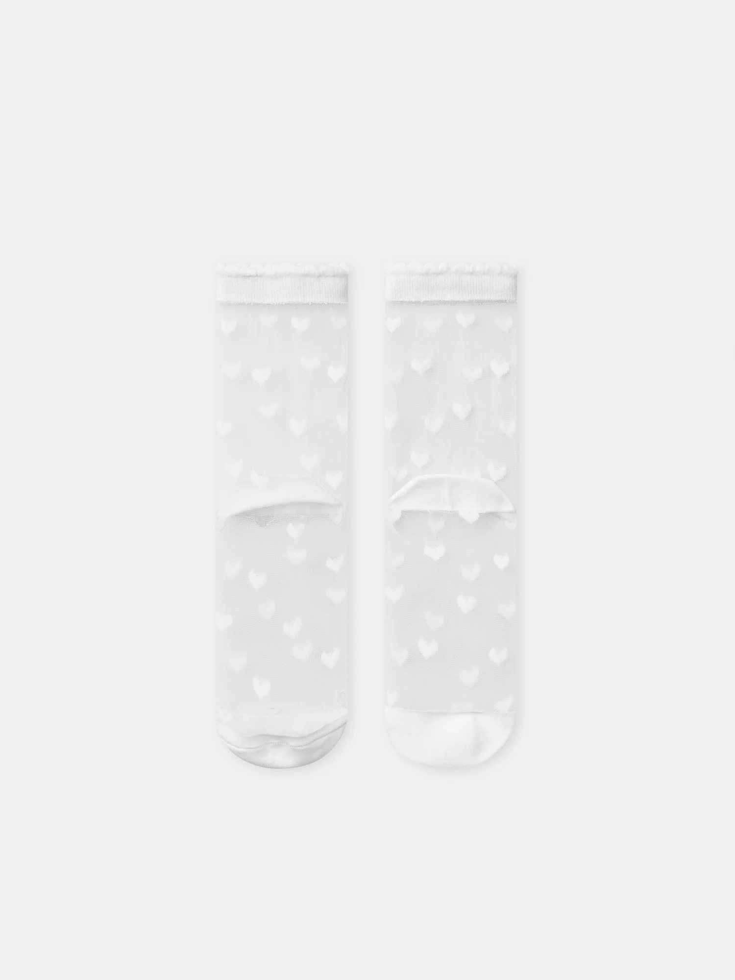 Chaussettes transparentes motif coeurs Fille - Image 3