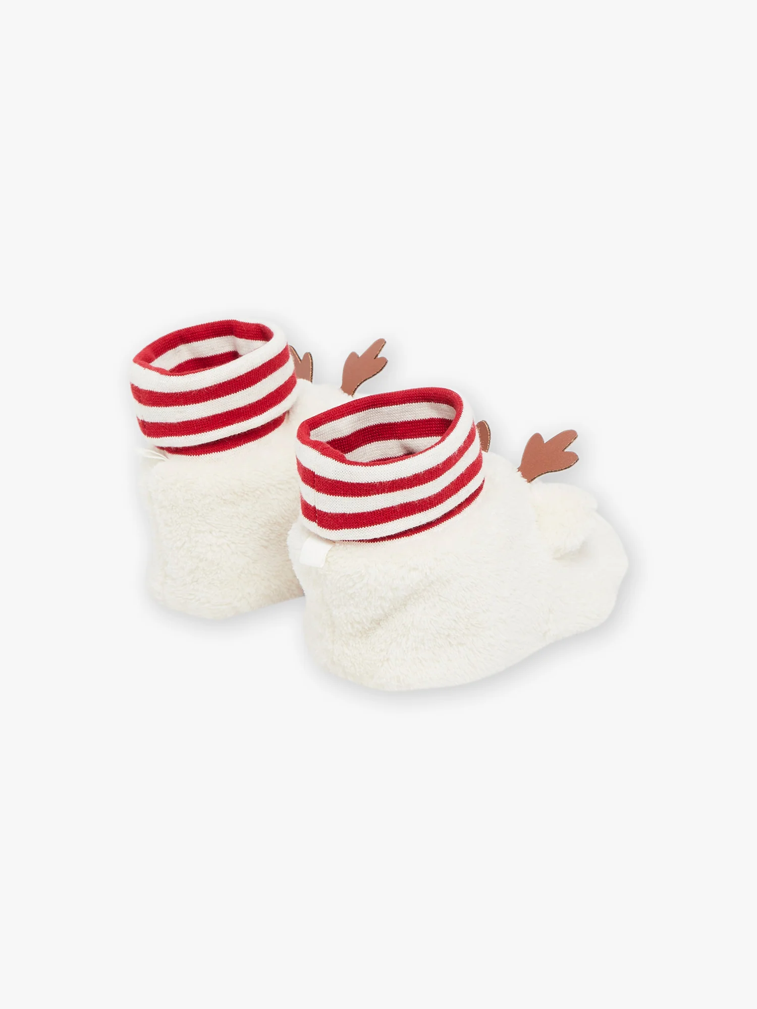 Chaussons beiges à animation 3D renne de Noël - Image 4