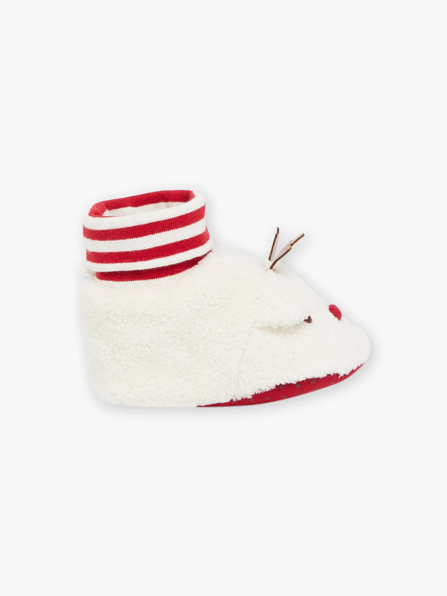 Chaussons beiges à animation 3D renne de Noël - Image 5