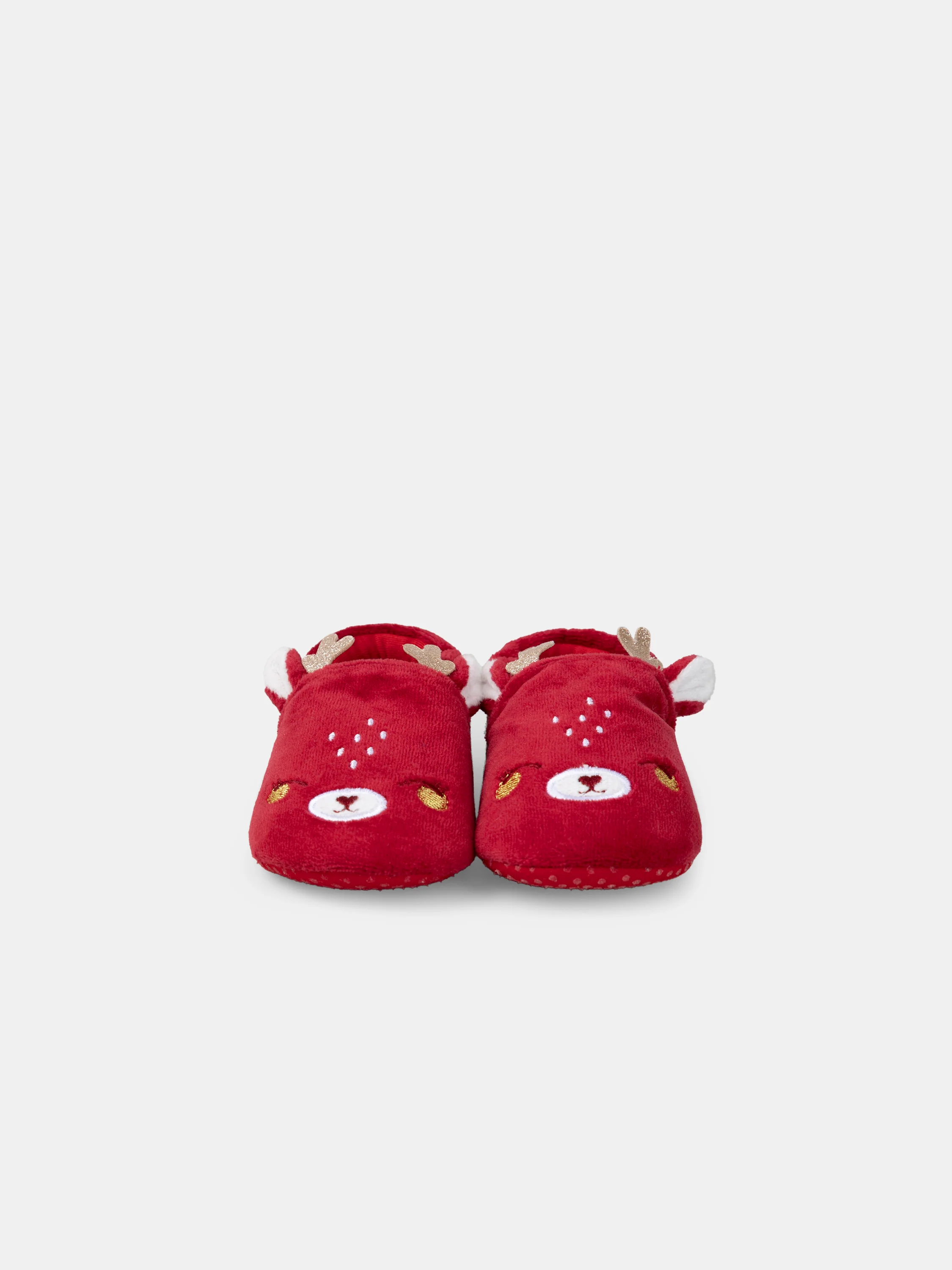 Chaussons rouge visage renne Bébé Fille - Image 2