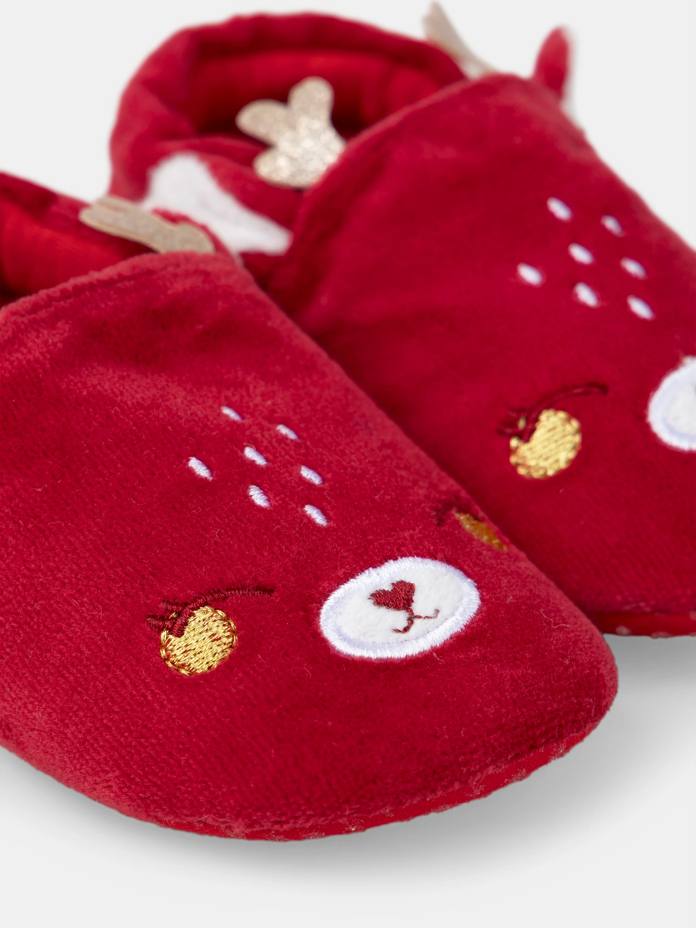 Chaussons rouge visage renne Bébé Fille - Image 4