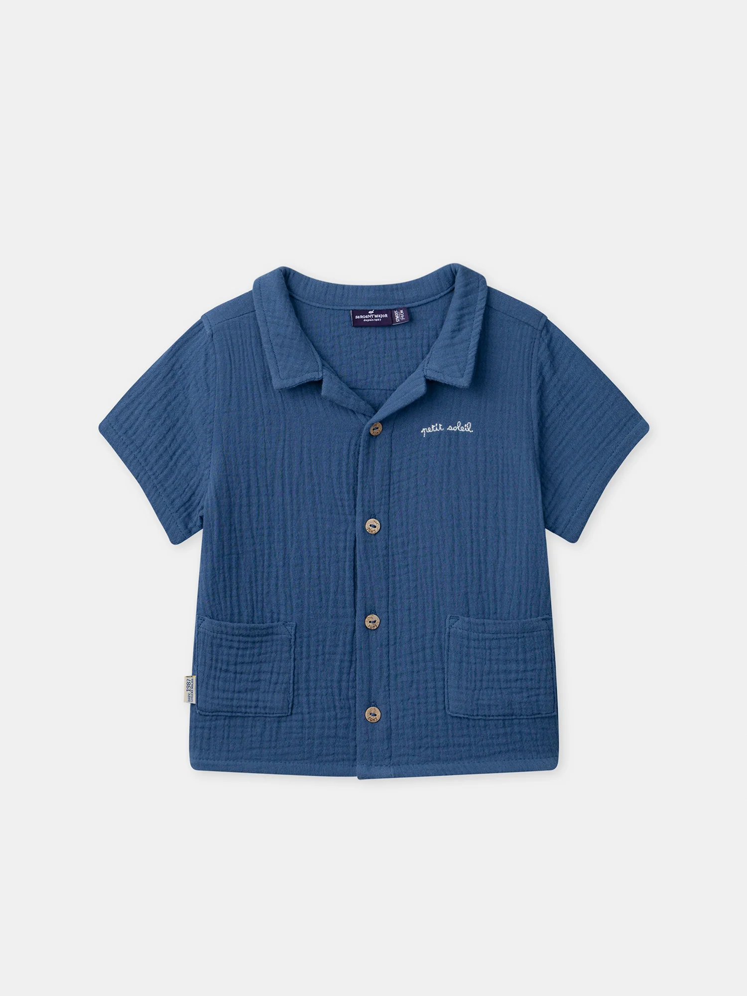Chemise bleu foncée manches courtes Bébé Garçon