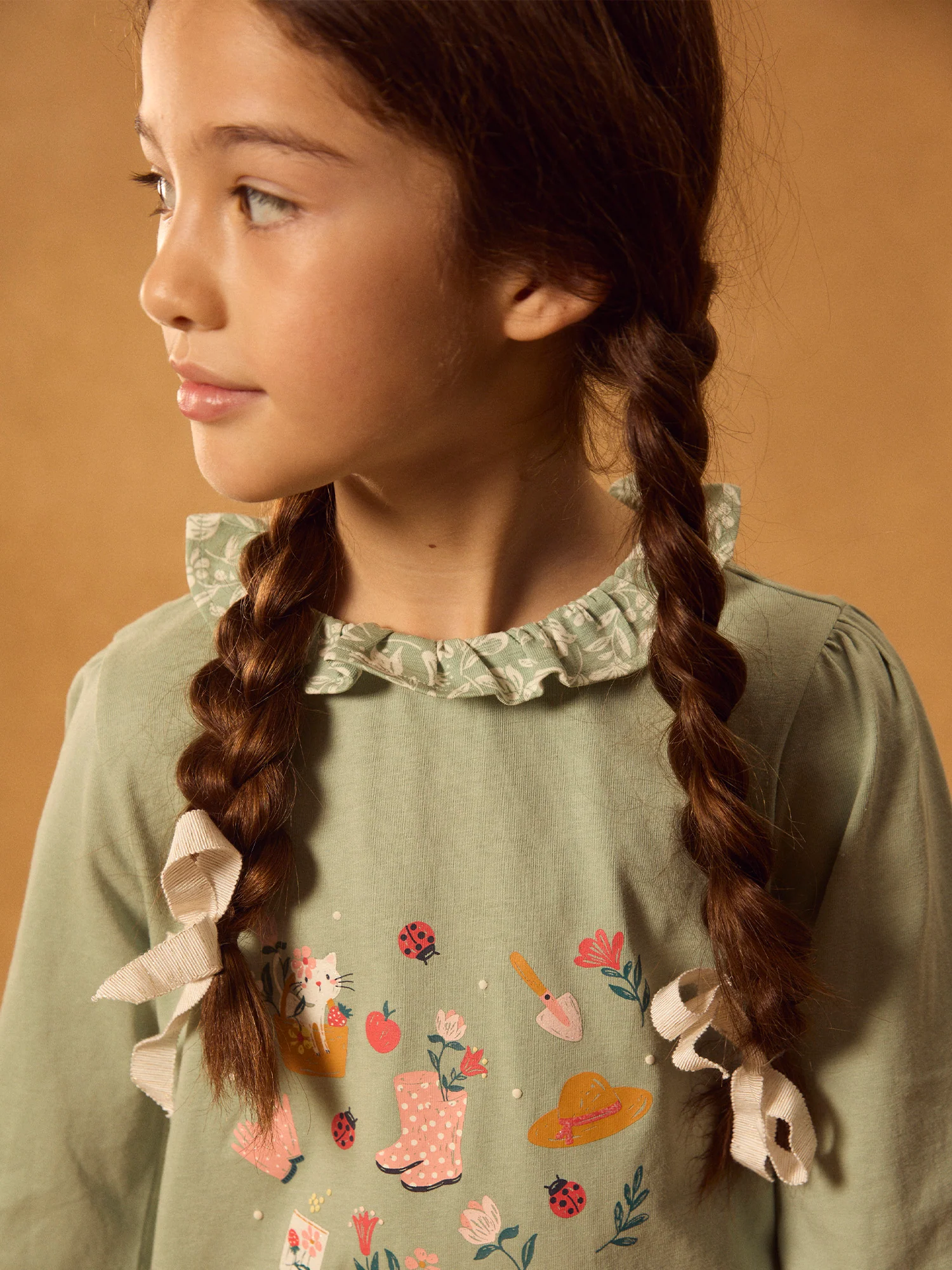 Chemise de nuit vert imprimé jardin Fille - Image 3