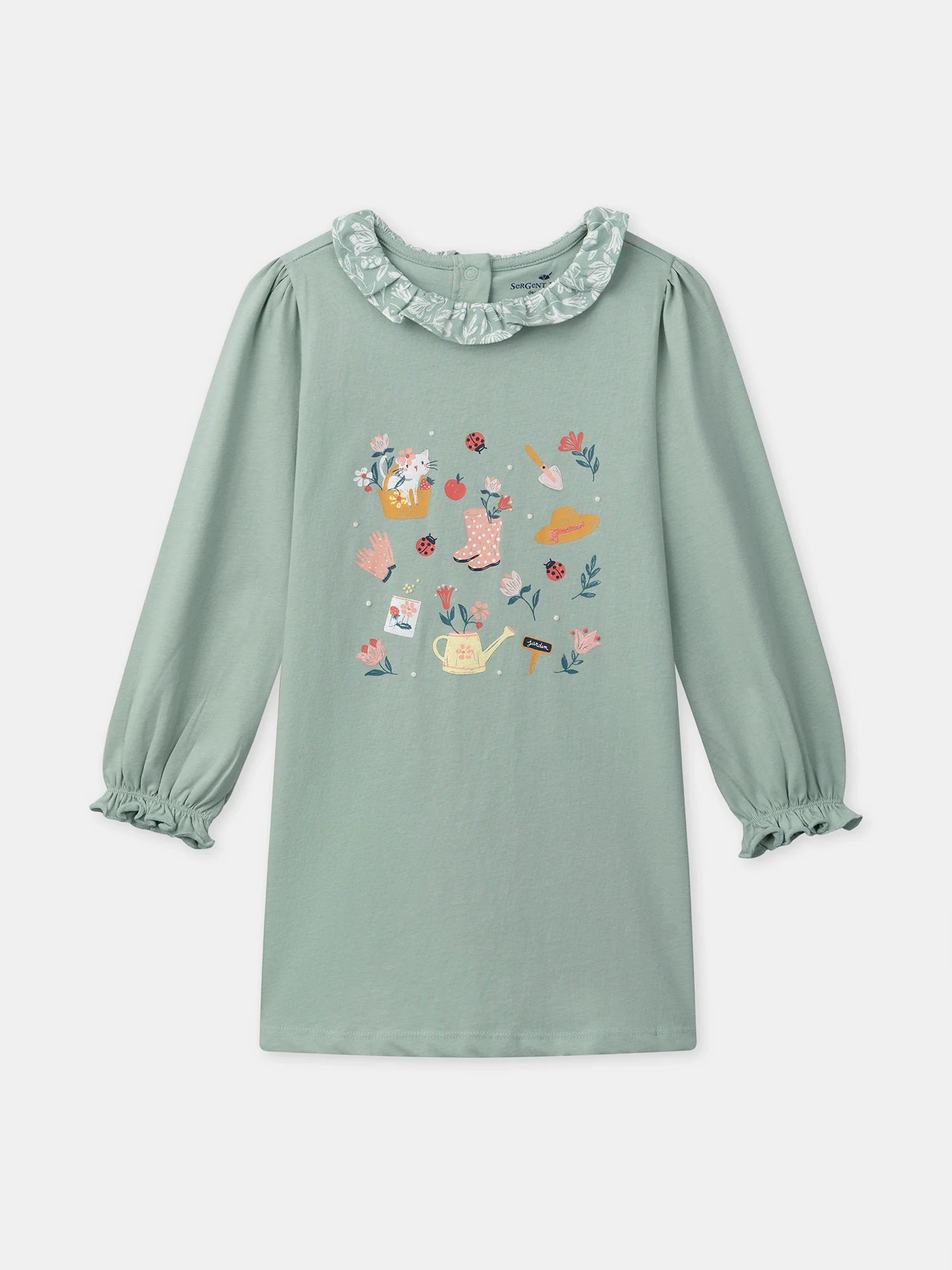 Chemise de nuit vert imprimé jardin Fille - Image 4