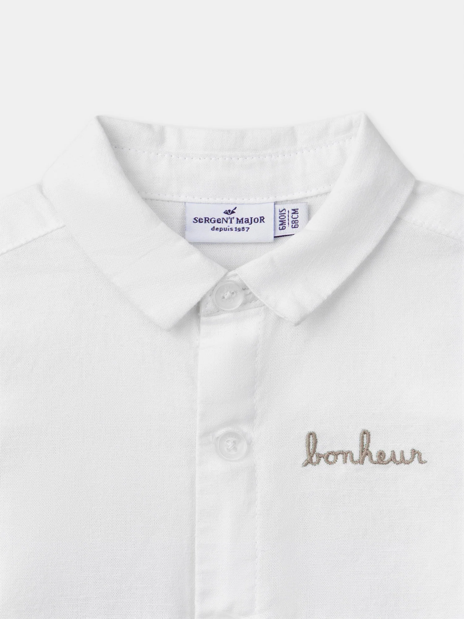 Chemise écrue à manches retroussables Bébé Garçon - Image 3