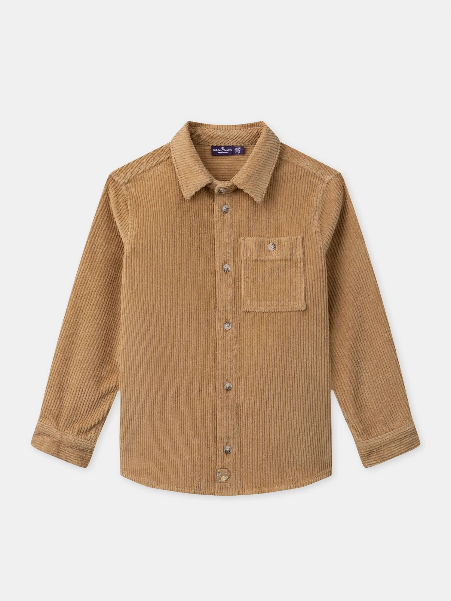 Chemise marron en velours Garçon
