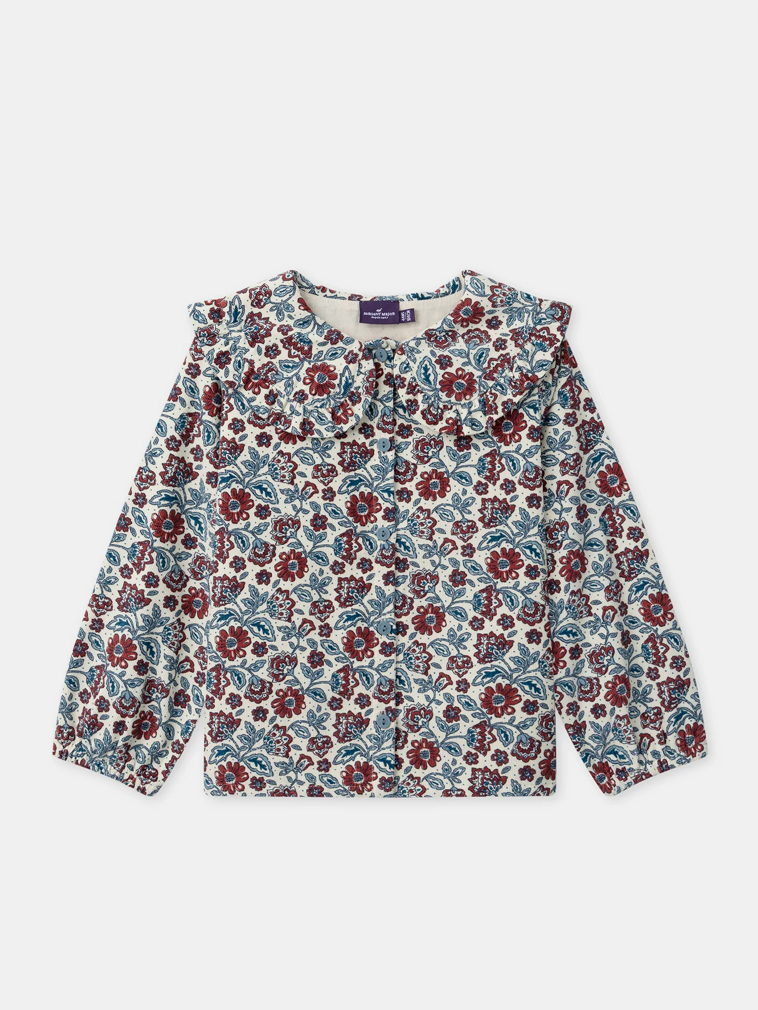 Chemisier imprimé fleuri en velours Fille