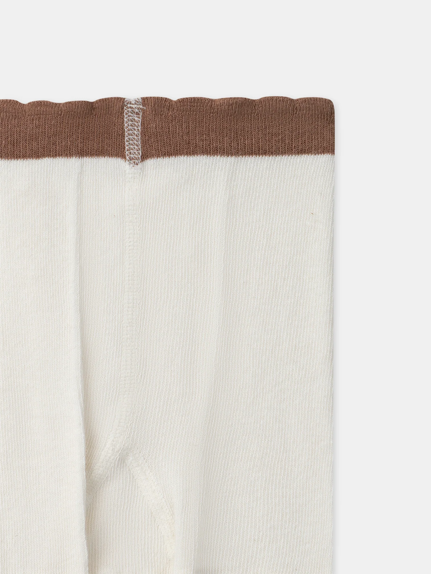 Lot de 2 collants beige uni ou écru et marron Bébé Fille - Image 4