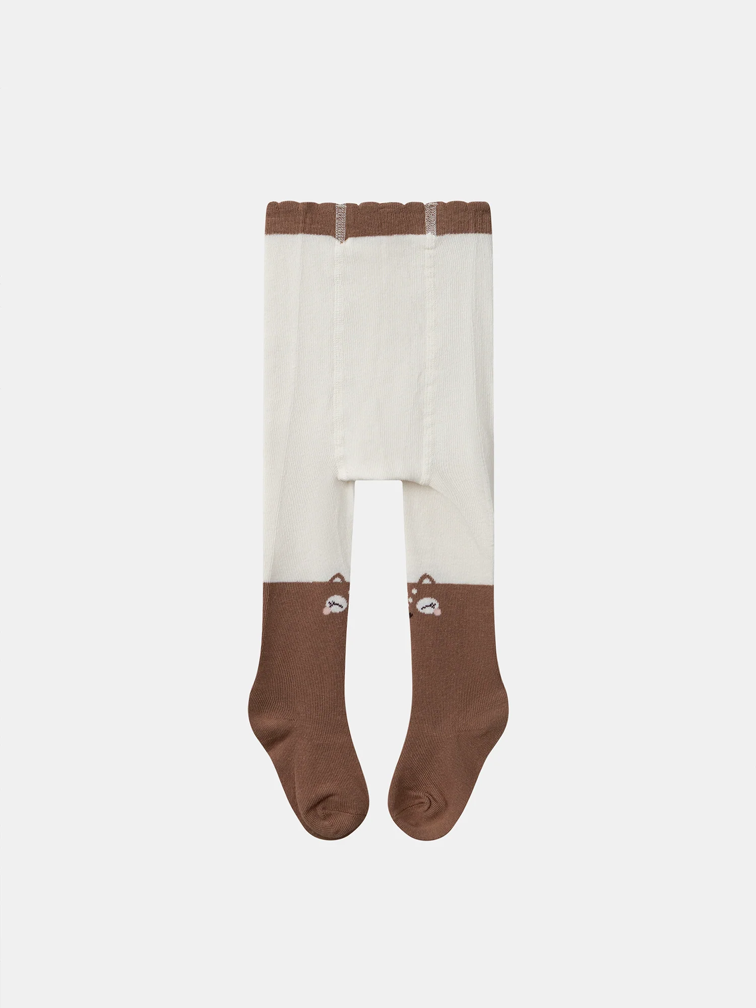 Lot de 2 collants beige uni ou écru et marron Bébé Fille - Image 5
