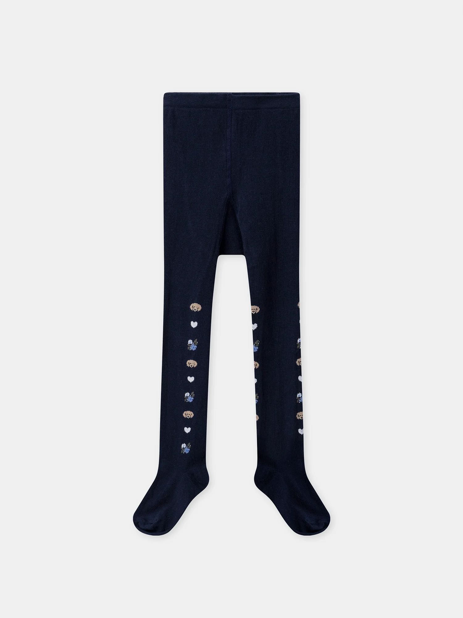 Collant bleu foncé avec chien et coeur Fille - Image 3
