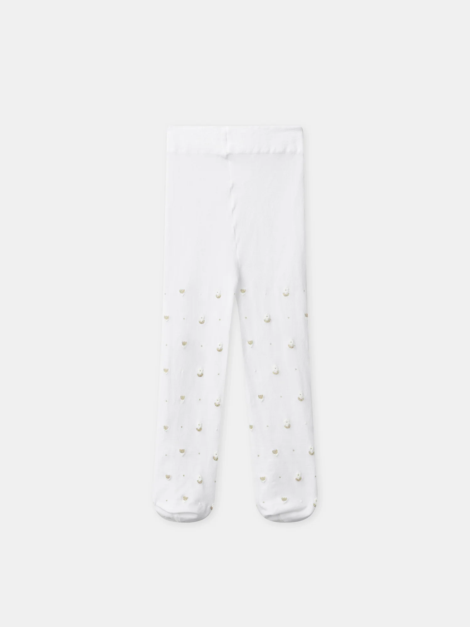 Collant écru à fleurs paillettées doré Bébé Fille - Image 3