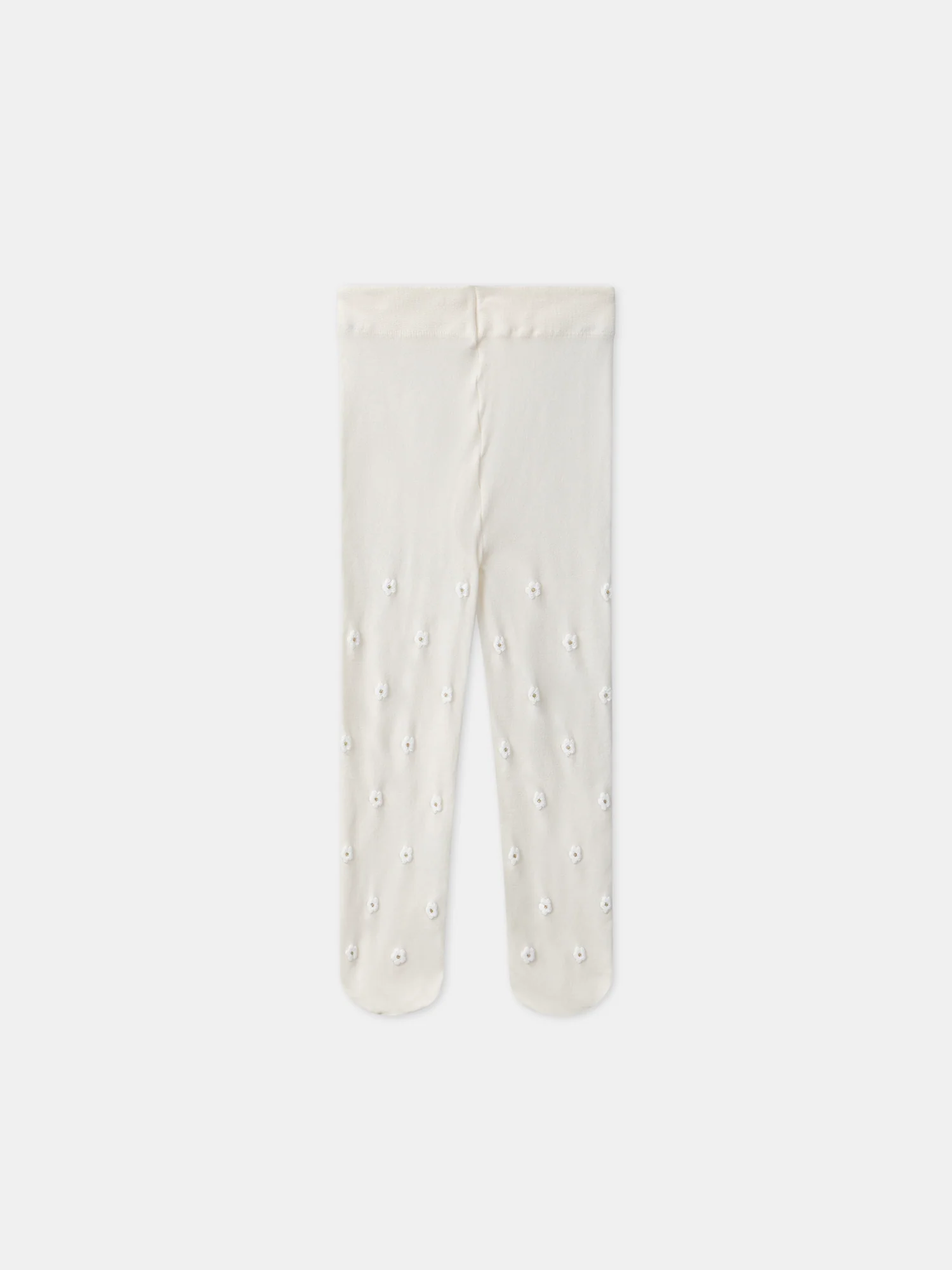 Collant microfibre écru fleuri - Image 3