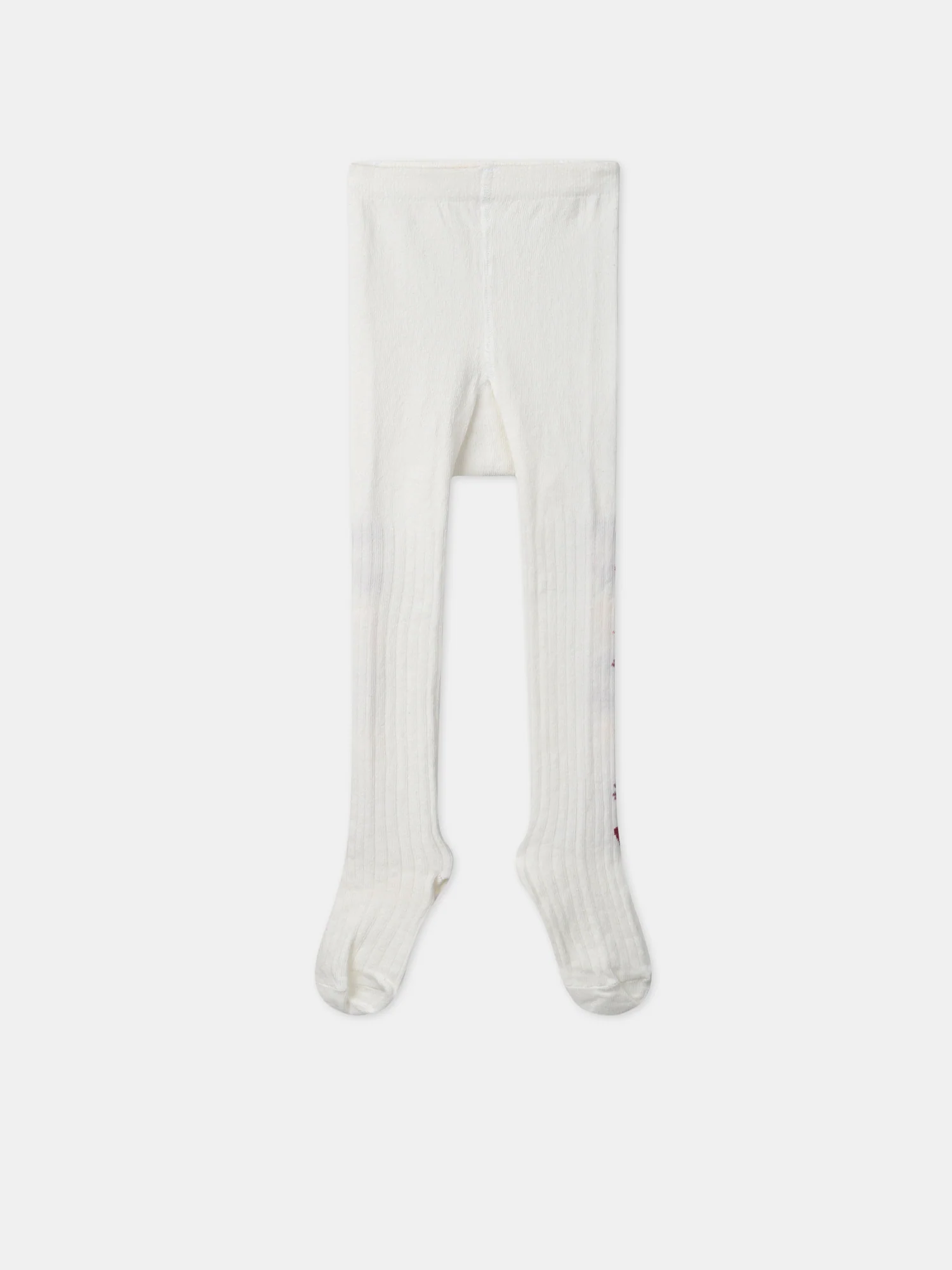 Collants écrus maille côtelée