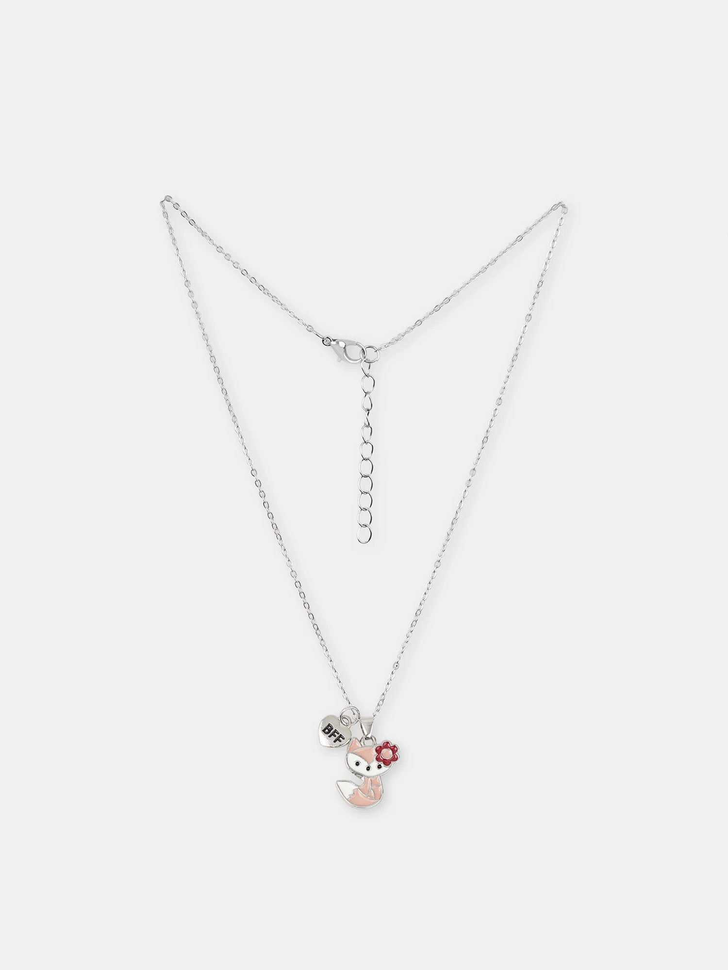 2 Colliers argentés pendentifs renards Fille - Image 2