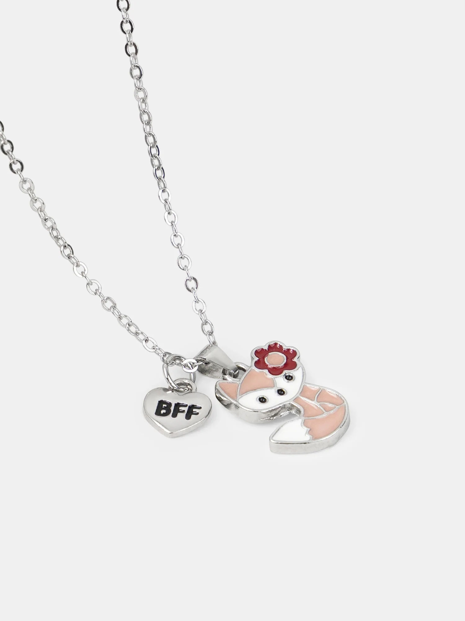 2 Colliers argentés pendentifs renards Fille - Image 3