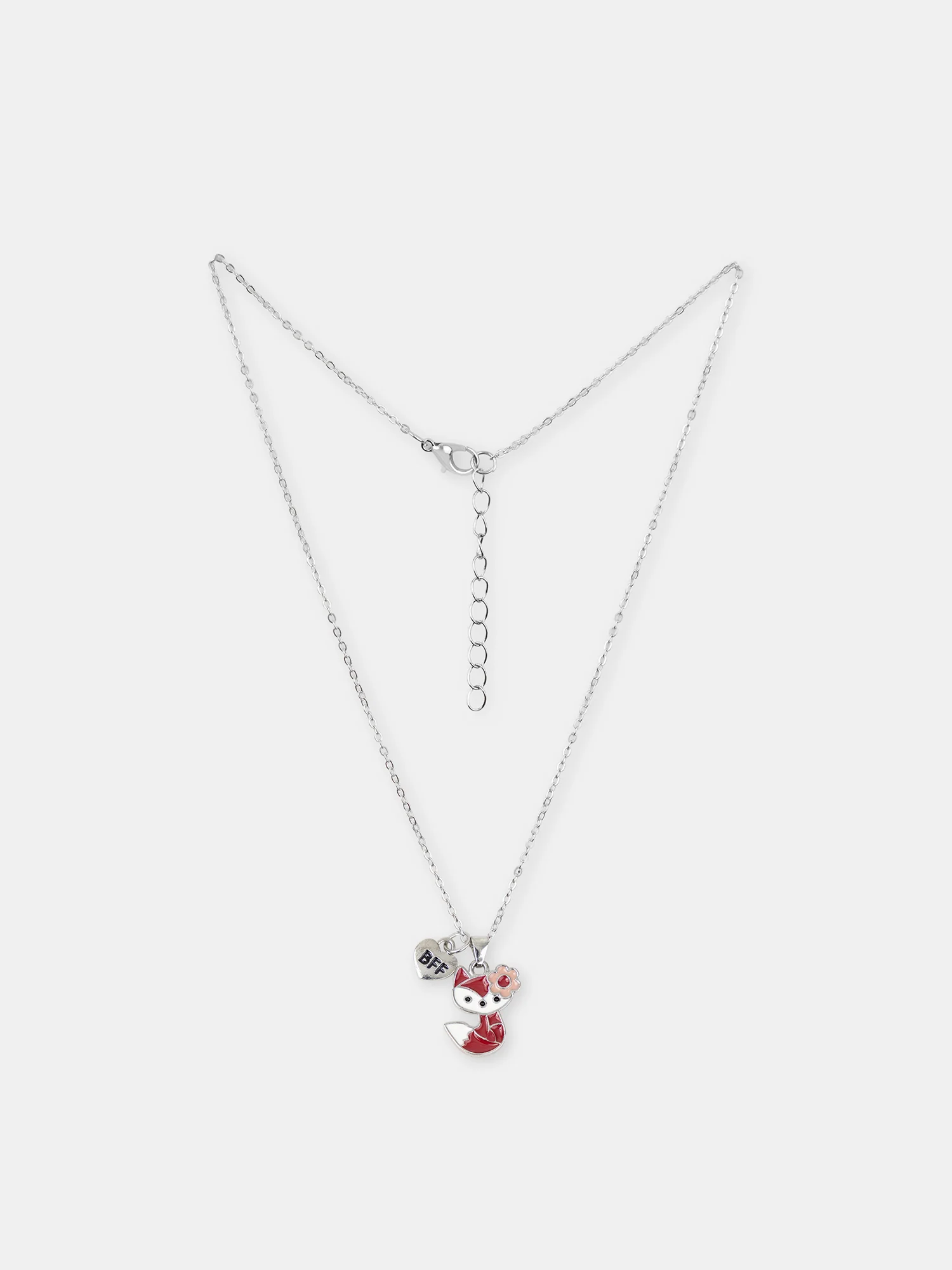 2 Colliers argentés pendentifs renards Fille - Image 4