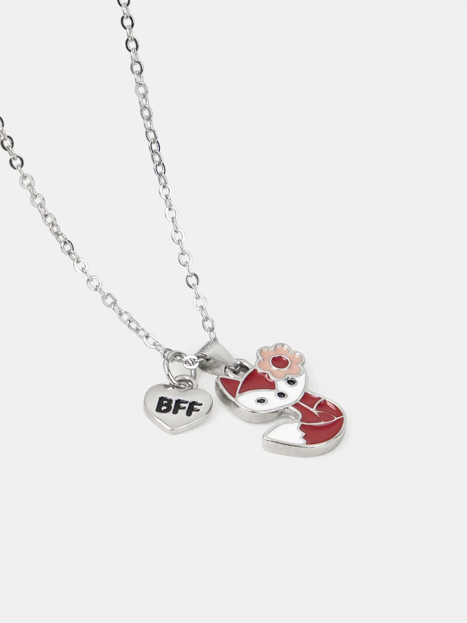 2 Colliers argentés pendentifs renards Fille - Image 5