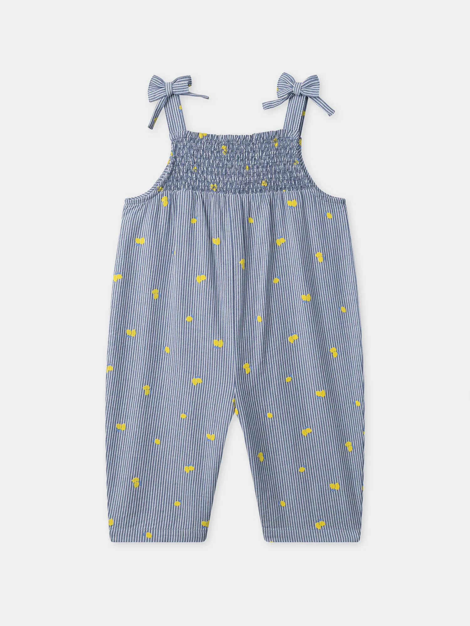 Combinaison à rayures bleues imprimée citrons Bébé Fille
