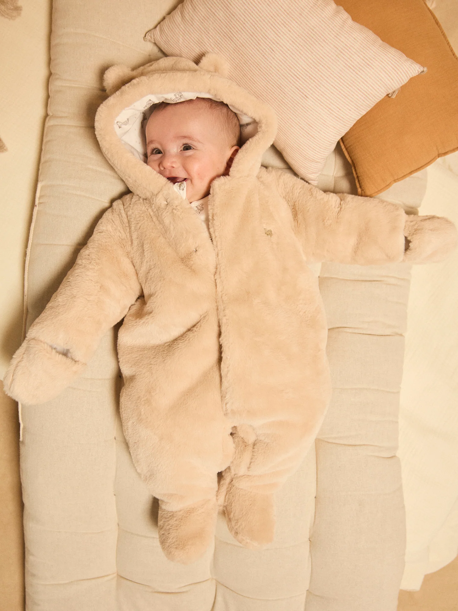Pilote beige en fourrure Naissance Mixte - Image 2