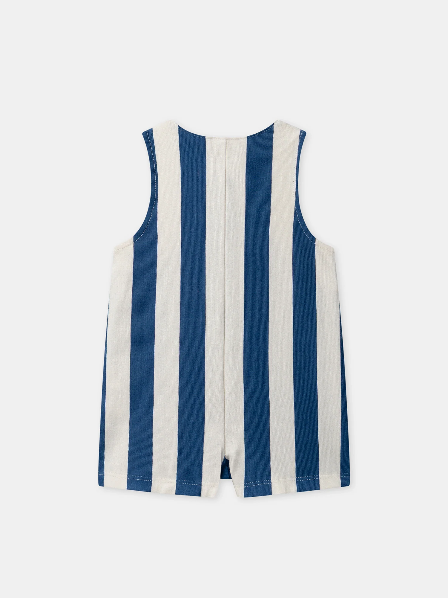 Combishort à rayures bleues et écrues Bébé Garçon - Image 8