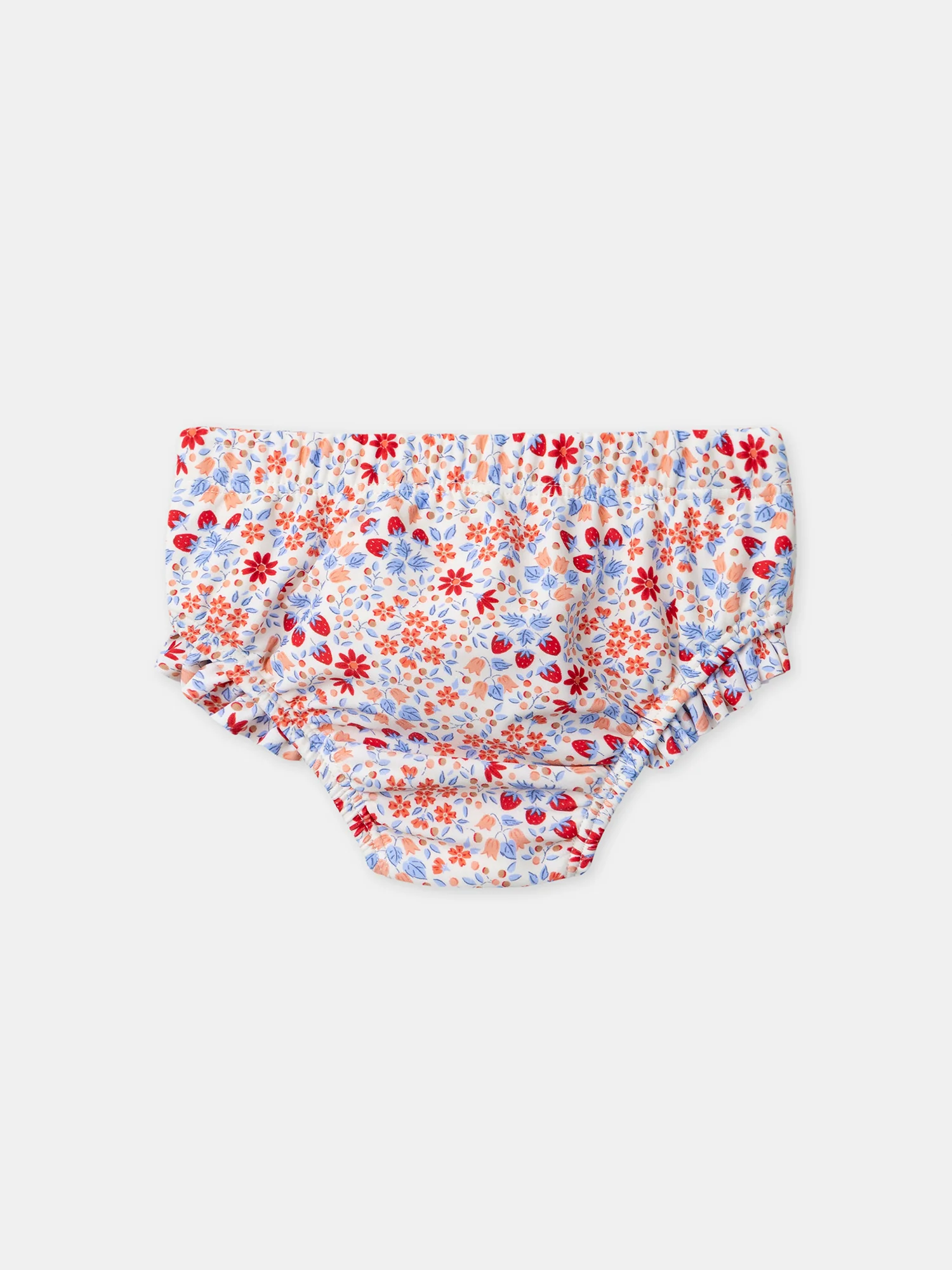 Couche de bain imprimé fraises et fleurs + couche intérieur Bébé Fille - Image 6