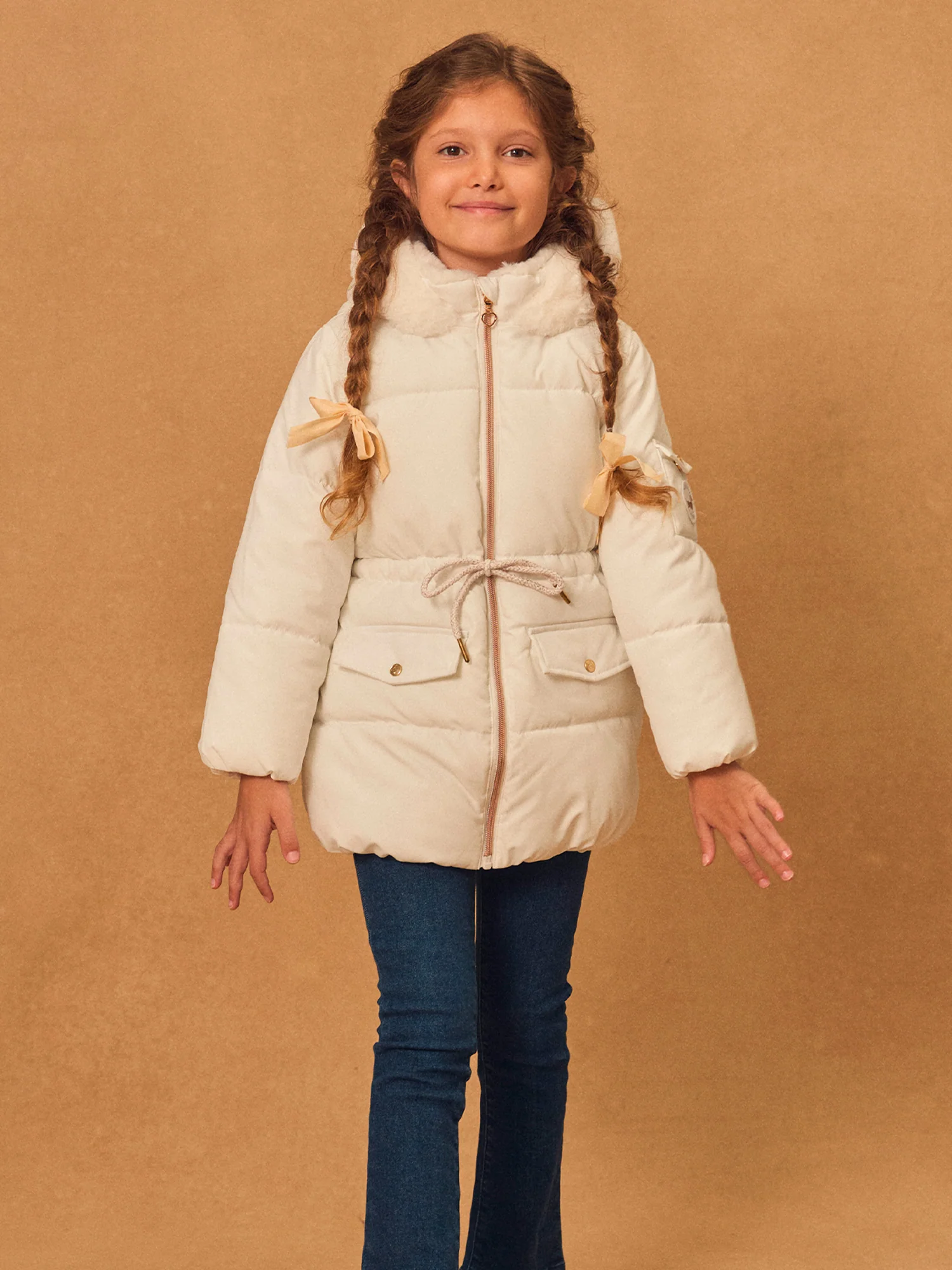 Doudoune blanche matelassée Fille - Image 6