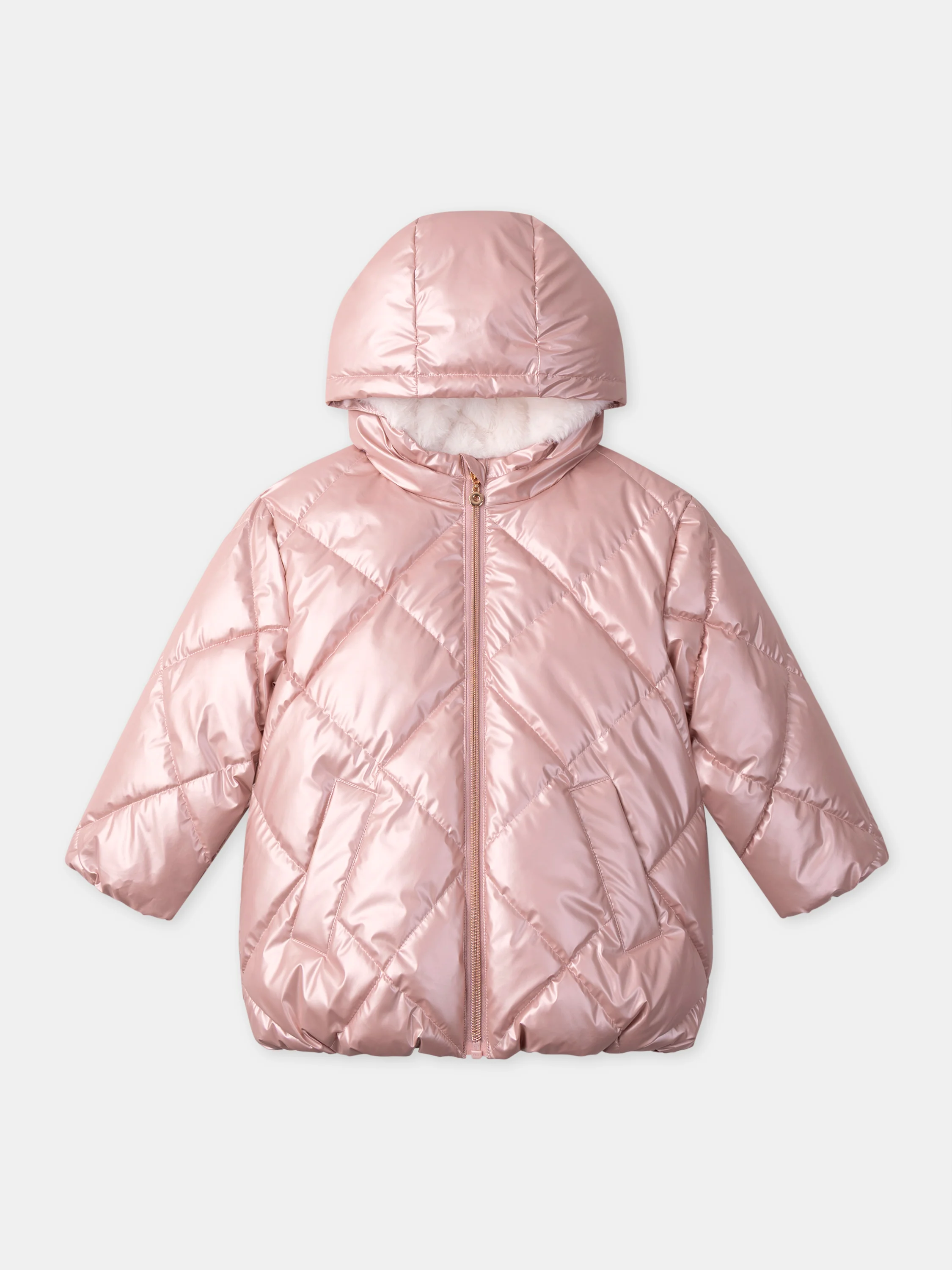 Doudoune matelassée rose métallisé Fille