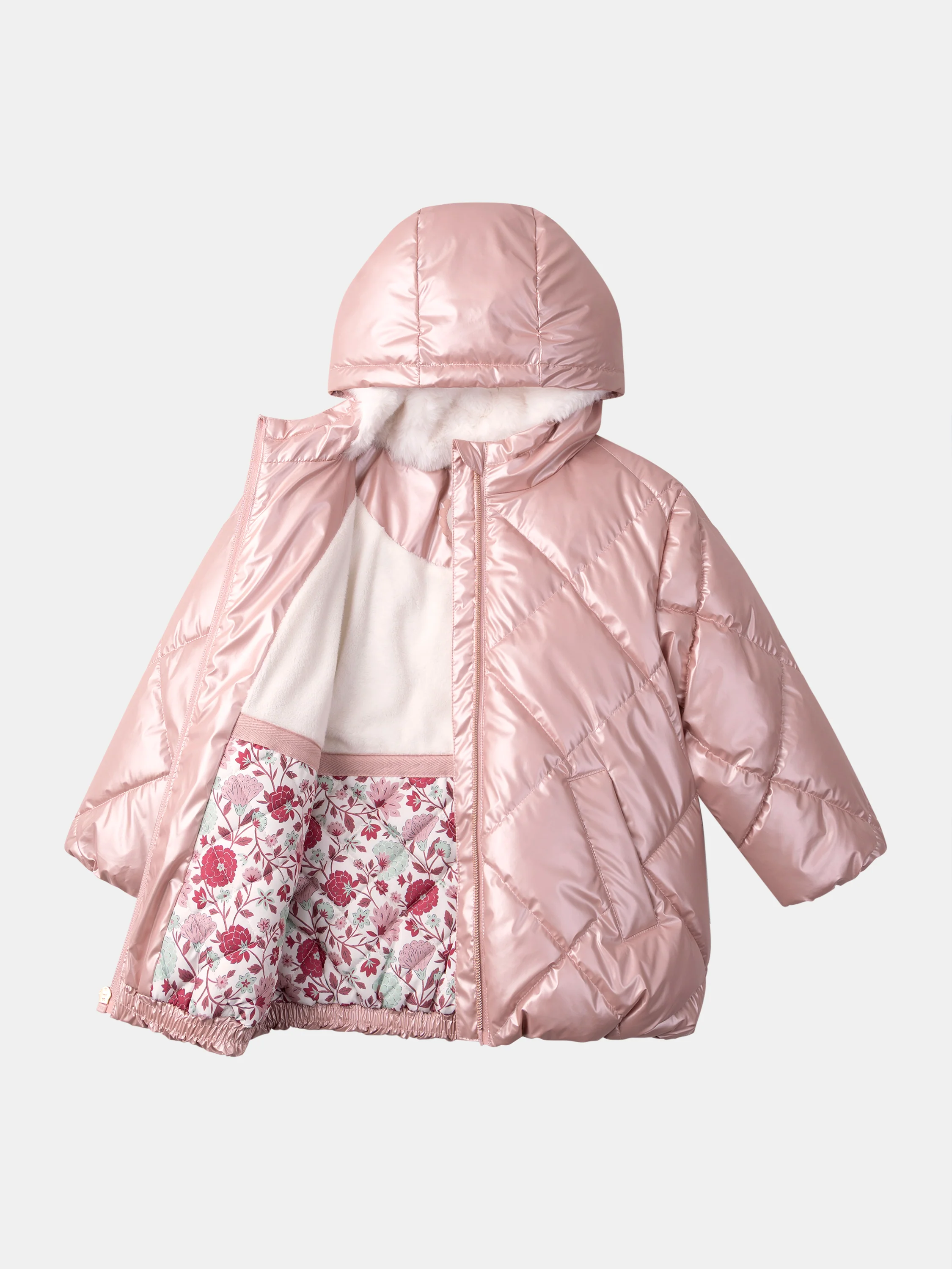 Doudoune matelassée rose métallisé Fille - Image 6